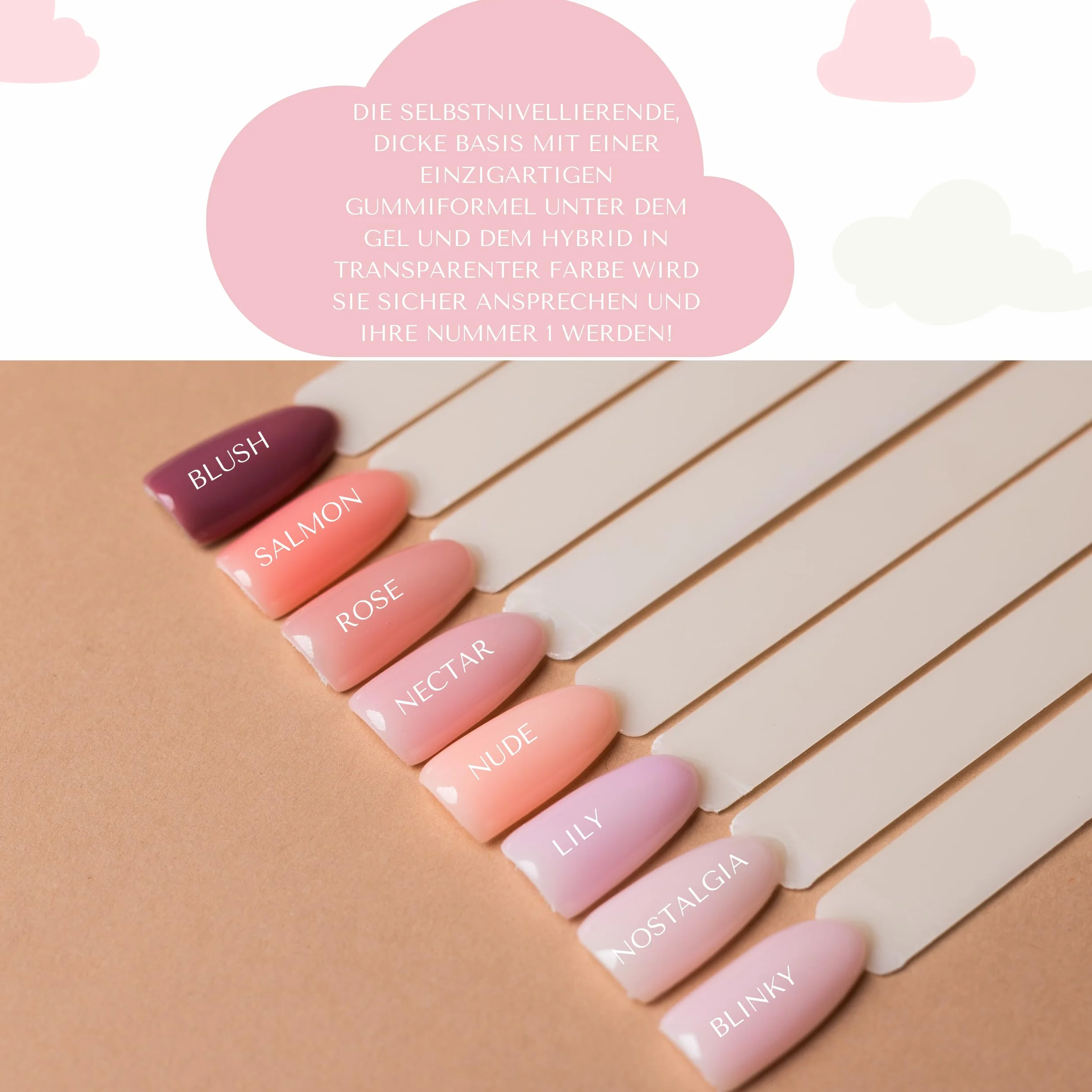 INLAQ 2 w 1 Rubber Base Gel UV HEMA Free Blush 6 ml – Żelowy Lakier do Paznokci, Twardy Żel Bazowy