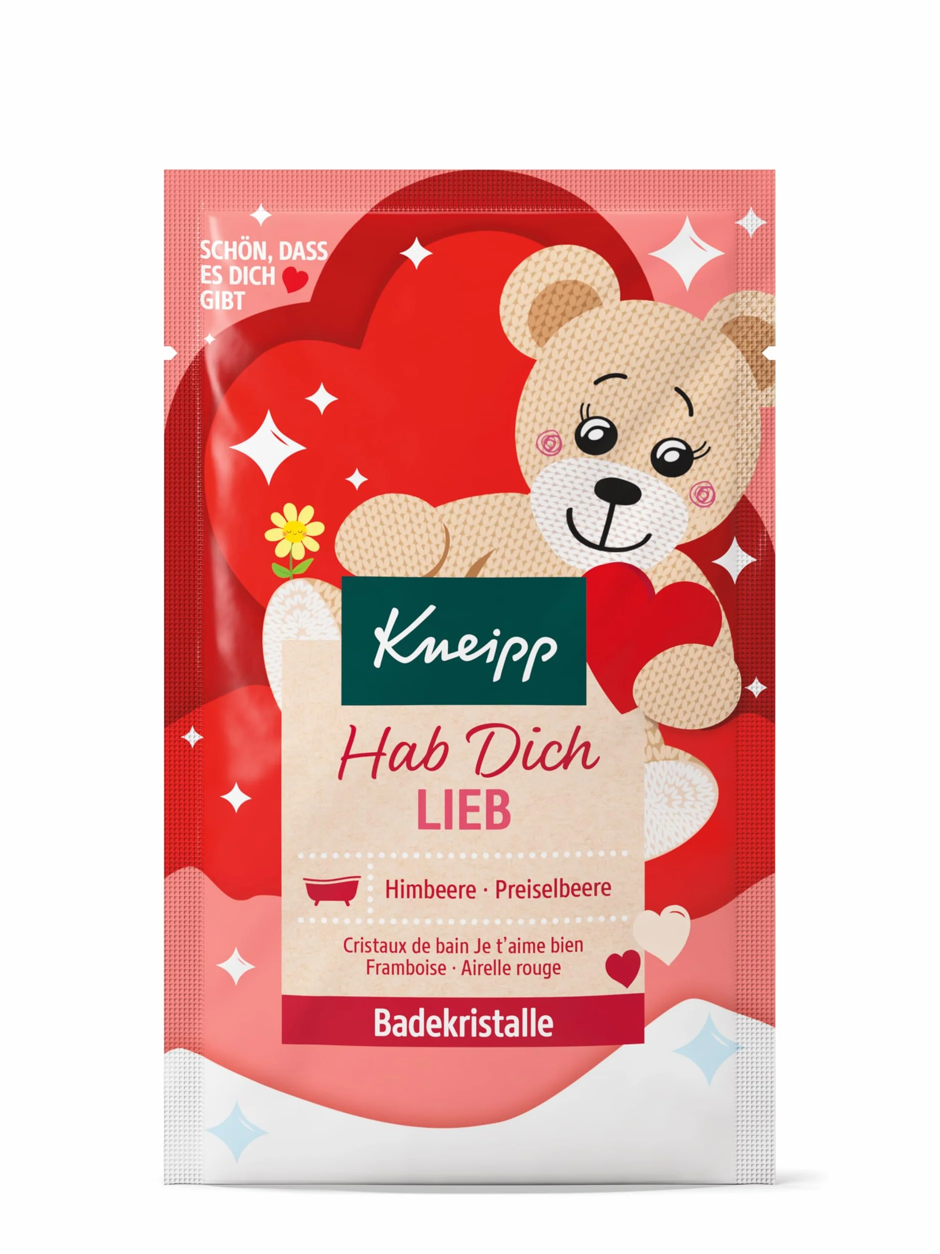 Kneipp Hab dich lieb malina i żurawina kryształki do kąpieli, 60 g (1 opakowanie)