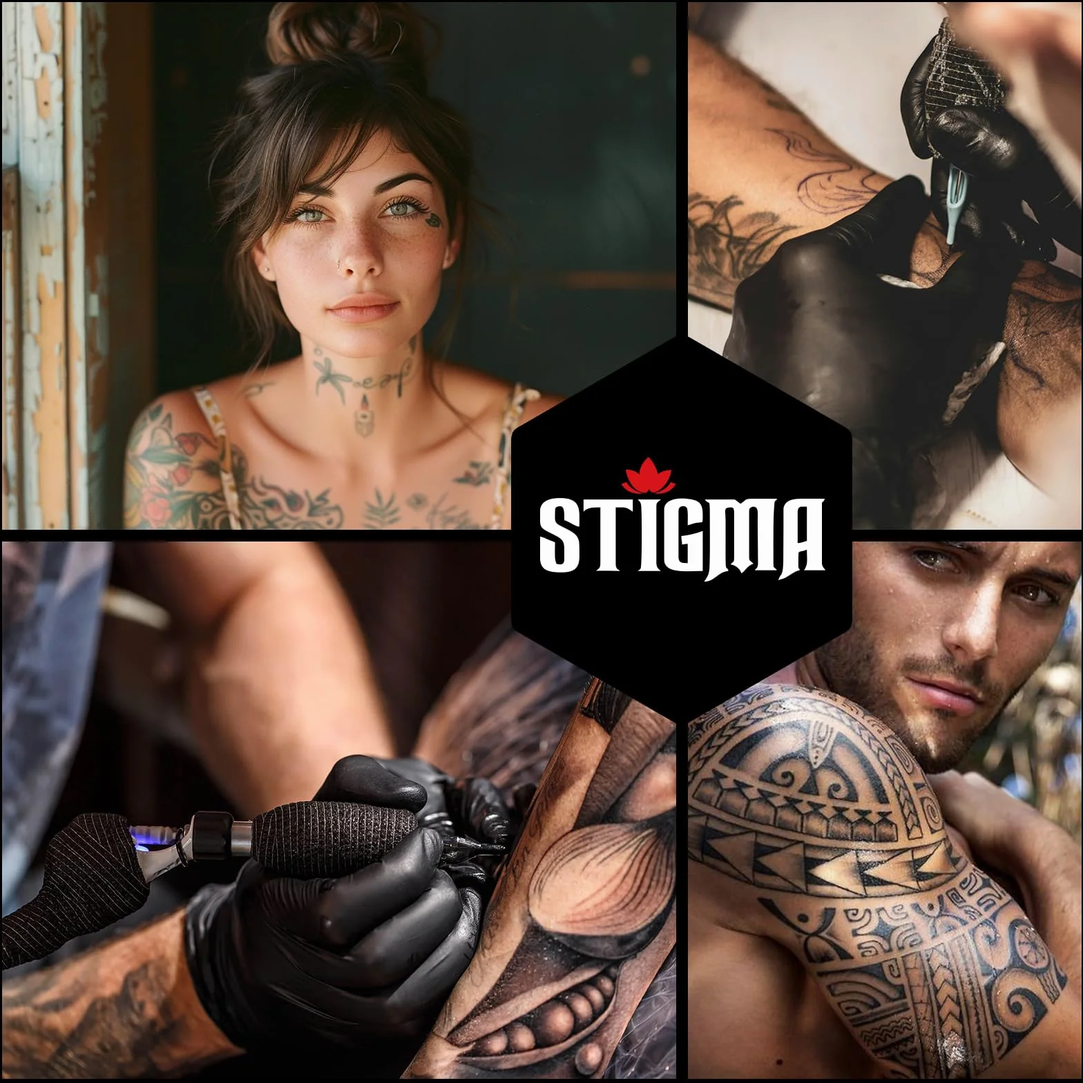STIGMA Czarny tusz do tatuażu 15 ml, 1/2 uncji na butelkę Pro Black Tattoo Ink dla artysty tatuażu