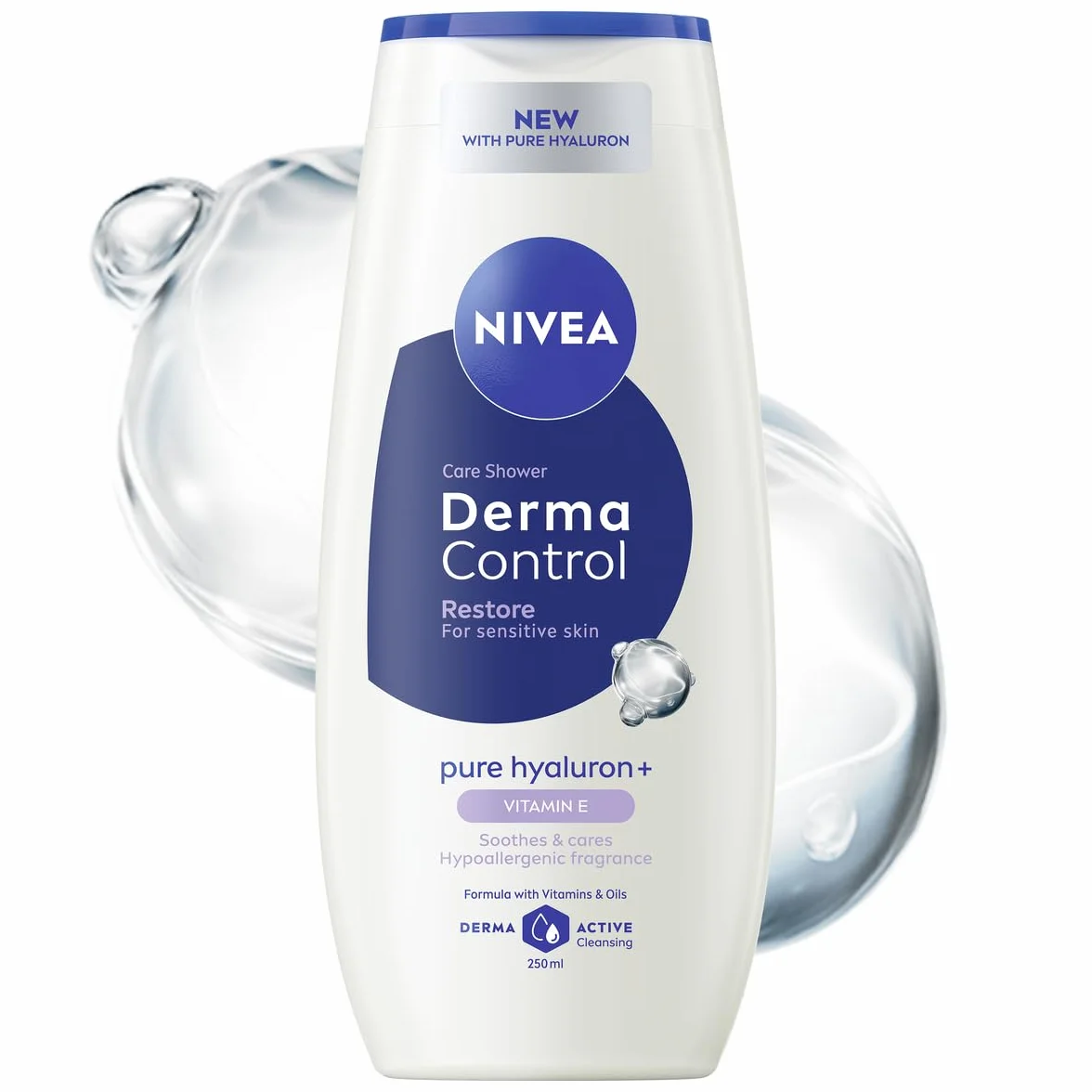 NIVEA Derma Control Restore Regenerujący żel pod prysznic z kwasem hialuronowym i witaminą E 250 ml