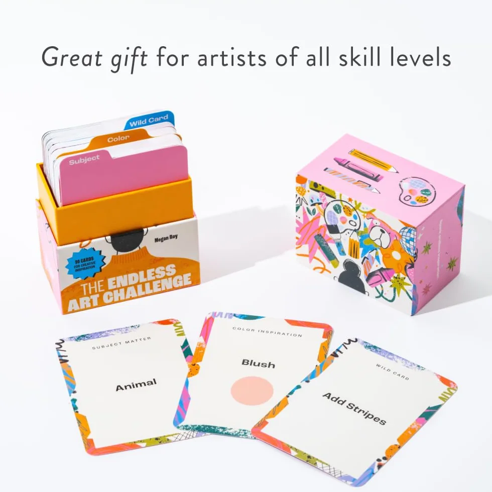 The Endless Art Challenge Card Deck: 90 Creativity Prompt Cards (Overall 25,000 Combinations!) for Never-Ending Art Inspiration (Gift for Creatives)
