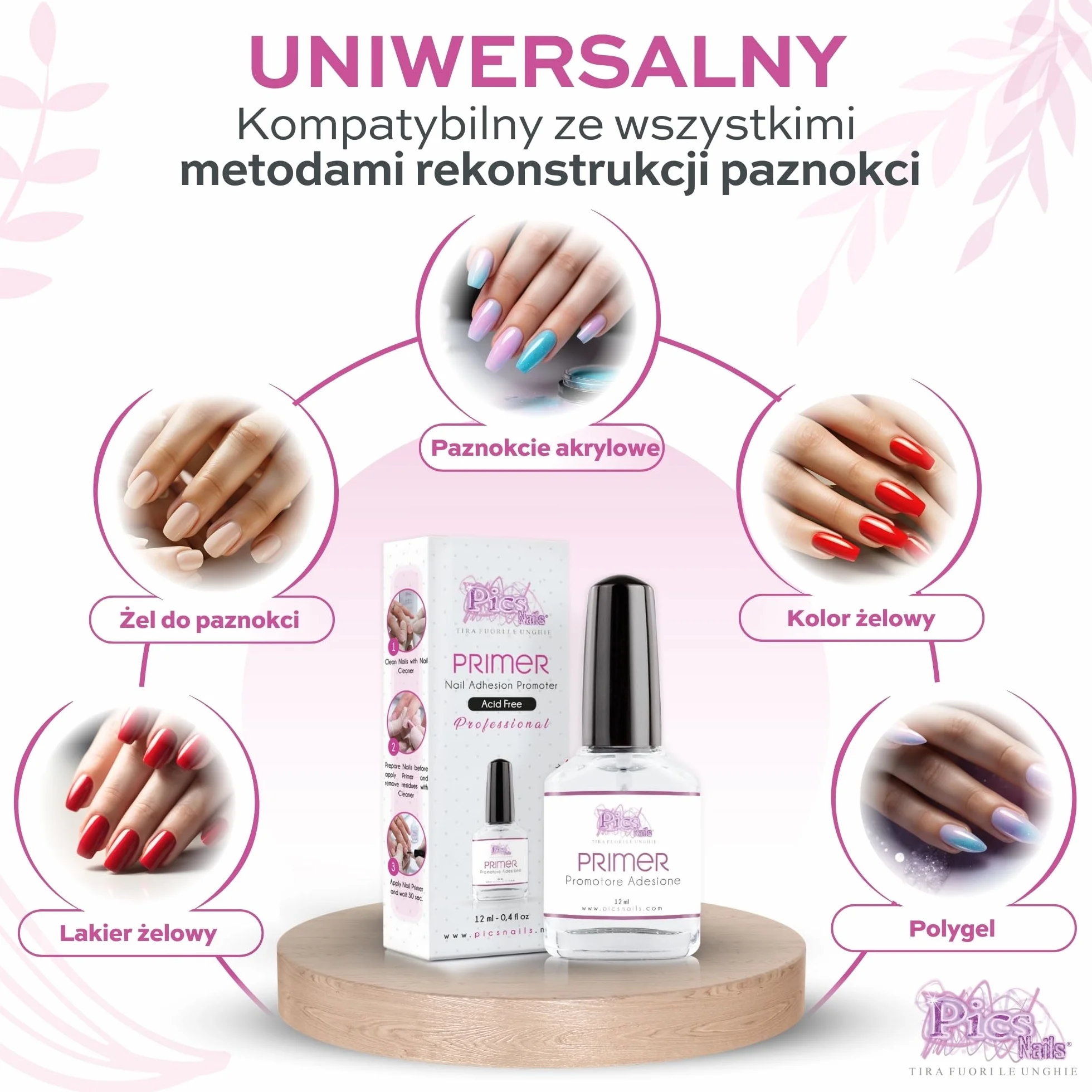 Profesjonalny żelowy podkład do paznokci 12 ml Wysokiej jakości - NIEkwaśny promotor adhezji do żelu budującego, kolorowego, półtrwałego, akrylowego, akrylowego, jednoetapowego lakieru do paznokci