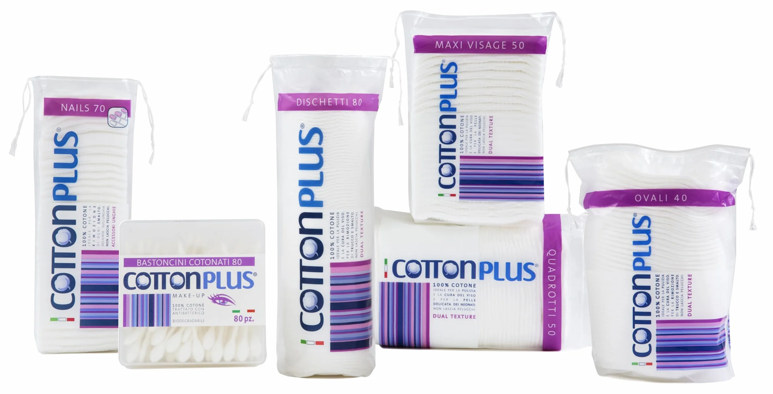 Cotton Plus Quadrotti waciki bawełniane 100% hydrofilowa bawełna podwójna tekstura 50 padów