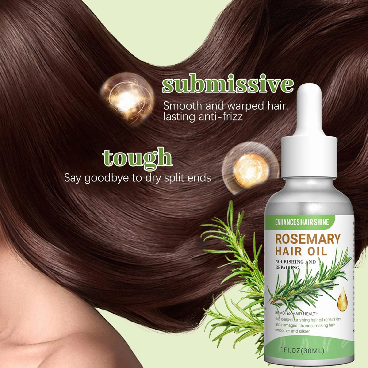 Olejek Rozmarynowy Do Włosów 30ml Naturalny Stymuluje wzrost włosów z Grzebieniem do Masażu