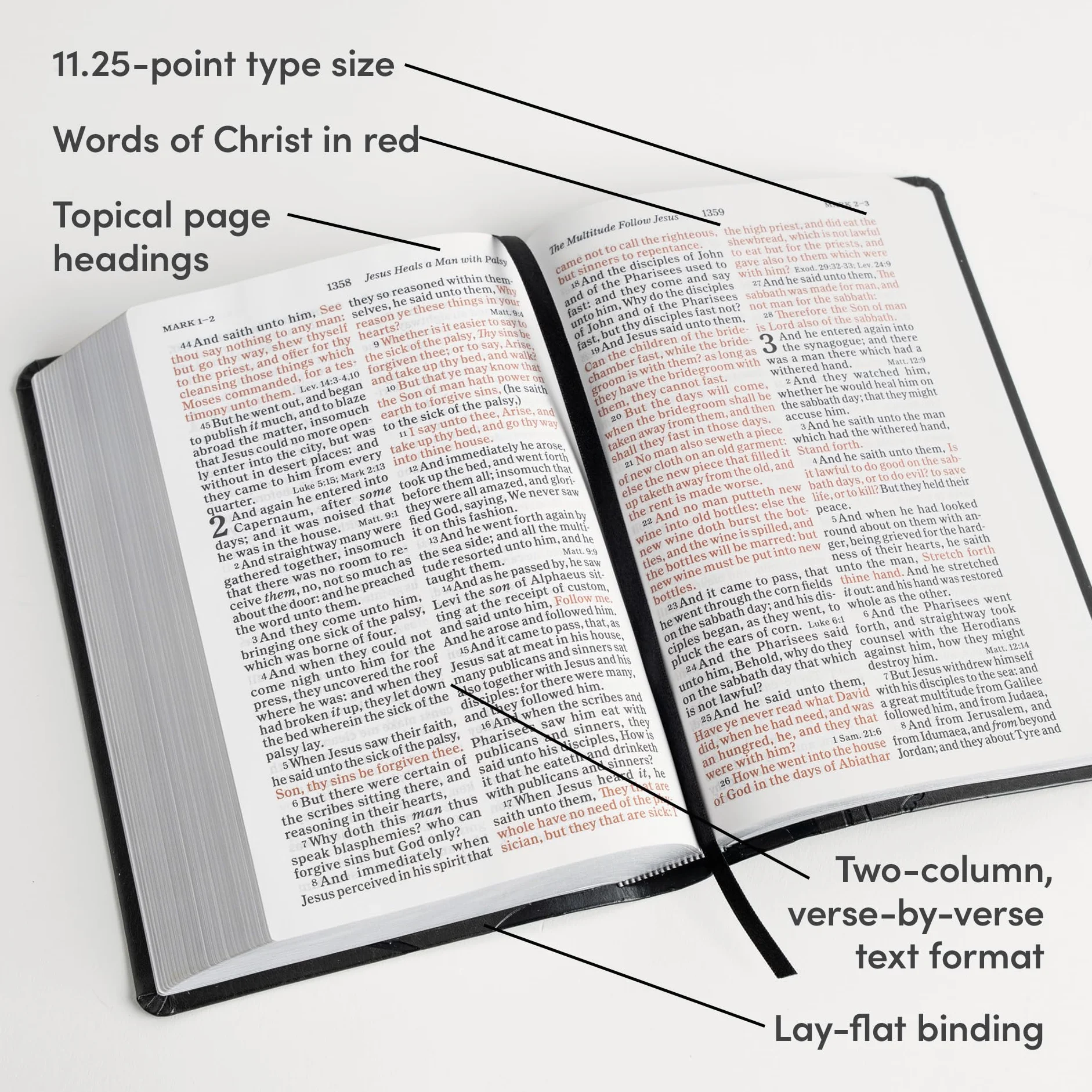 KJV Large Print Personal Size Reference Bible, Charcoal Leathertouch