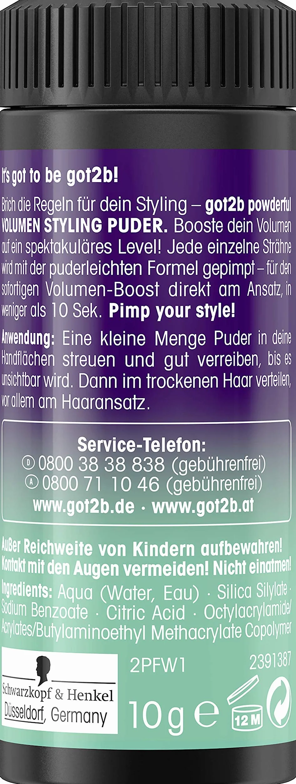 Schwarzkopf Got2B Puder do Włosów 10 g
