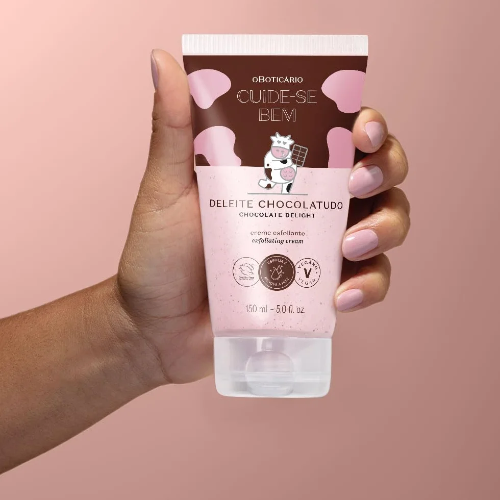 O Boticário Pielęgnacja Bem Peeling do ciała Czekolada Delight I Body Scrub Kobiety Perfumy Usuwa Wegańskie Zanieczyszczenia, 150g