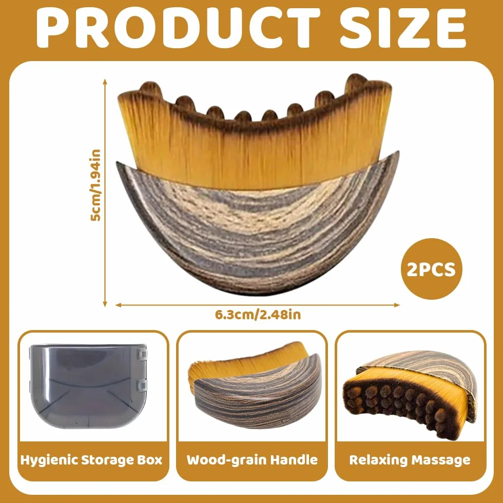 HOVCEH Szczotka do czyszczenia twarzy do drenażu limfatycznego 2 szt.