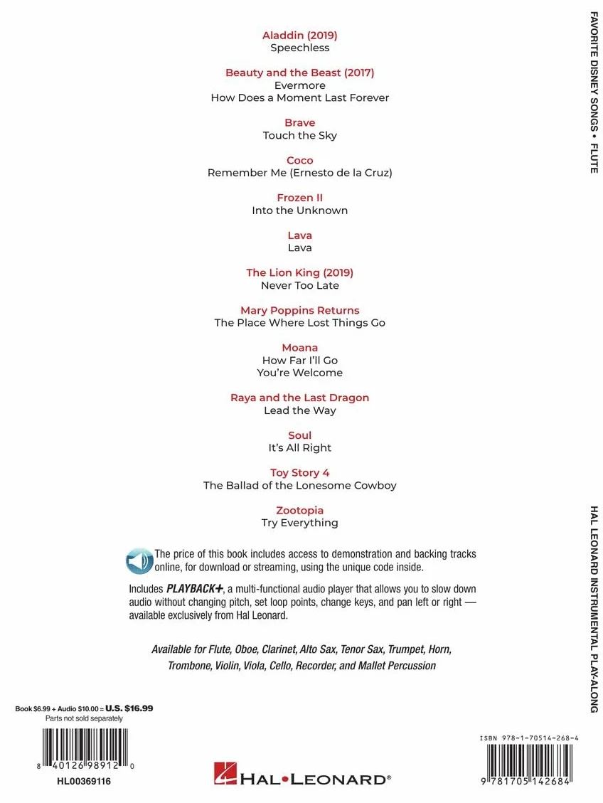 Favorite Disney Songs: Instrumental Play-Along for Flute