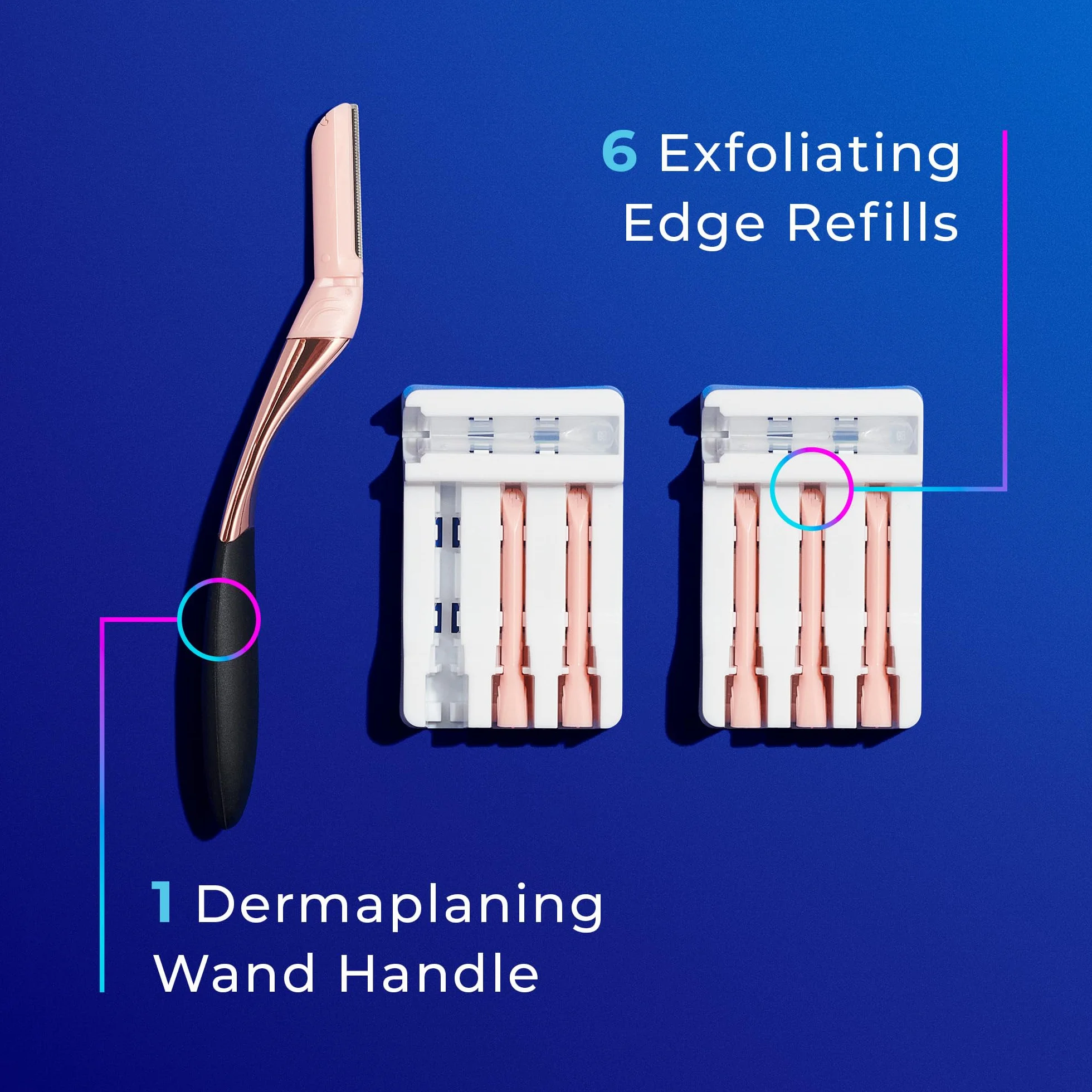 Schick Hydro Silk Dermaplaning Wand, narzędzie do dermaplanowania twarzy z 6 ostrzami
