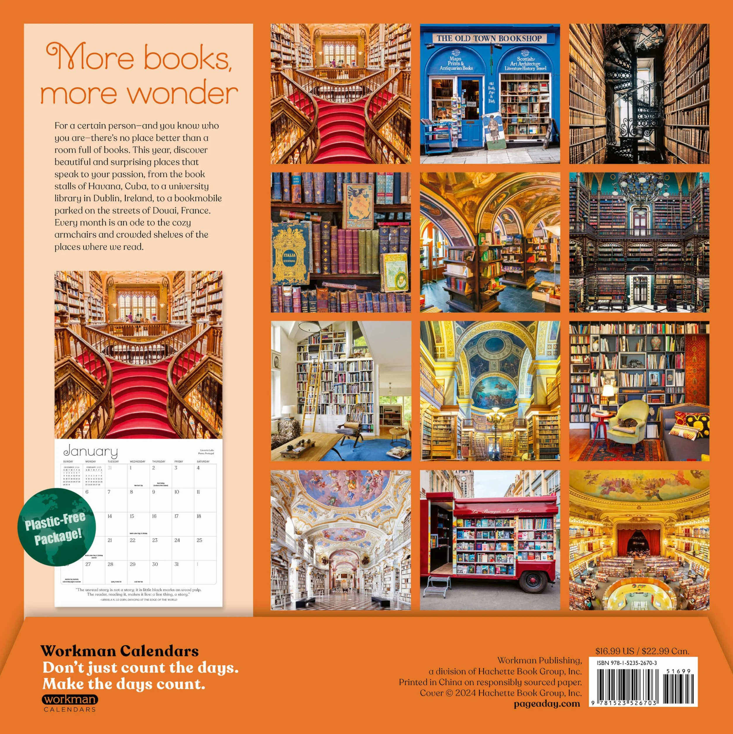A Calendar for Book Lovers Wall Calendar 2025