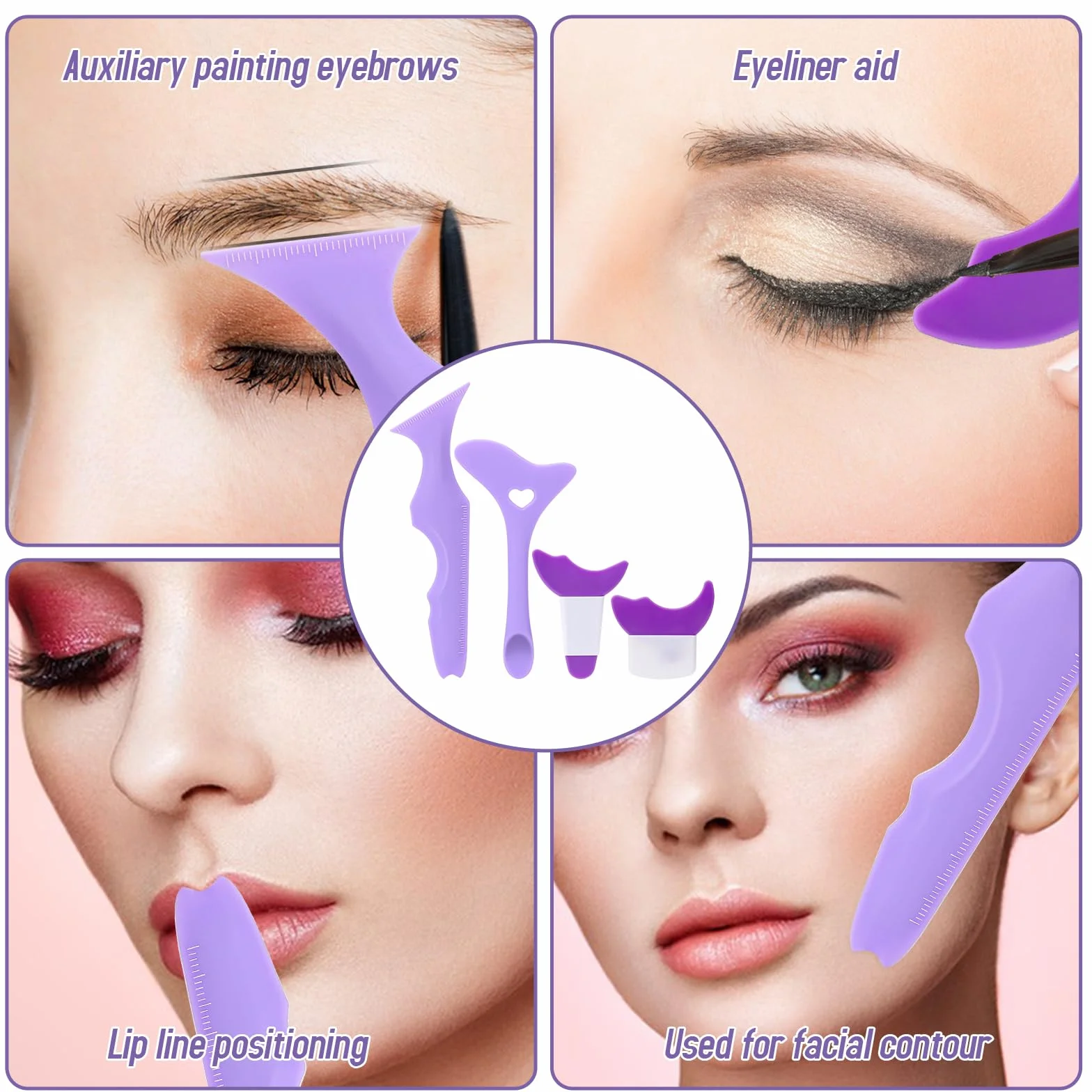 Mozeat silikonowe szablony do eyelinera zestaw 4 sztuki