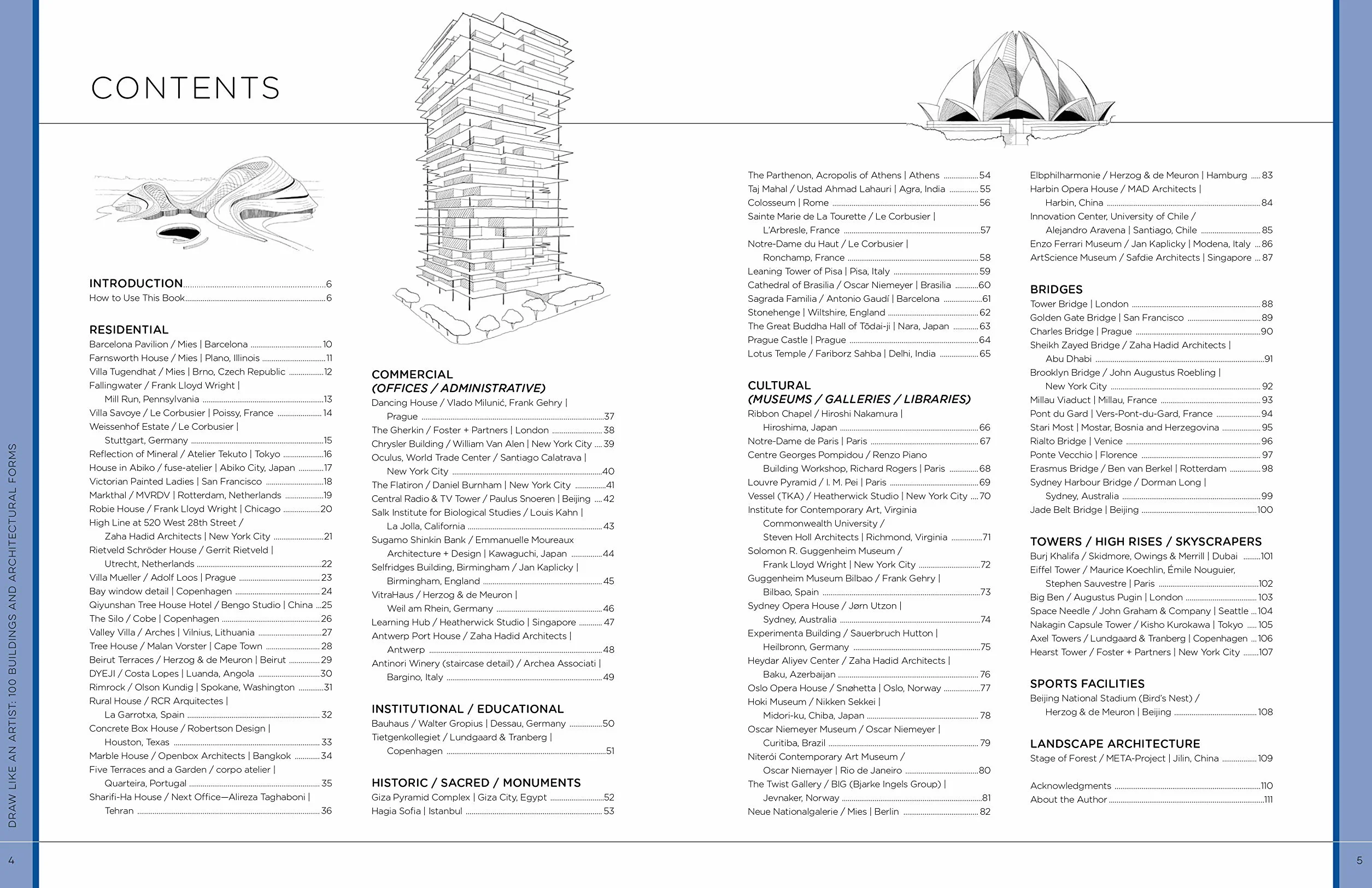 Draw Like an Artist: 100 Buildings and Architectural Forms: Step-By-Step Realistic Line Drawing - A Sourcebook for Aspiring Artists and Designers: 6