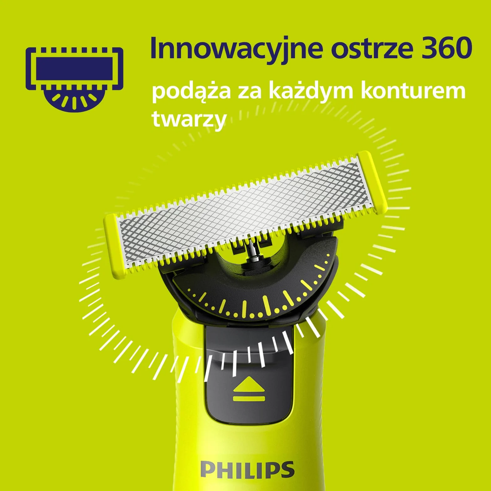 Philips Oryginalne ostrza wymienne OneBlade 360, do golarki hybrydowej OneBlade, 5 sztuki, model QP450/50