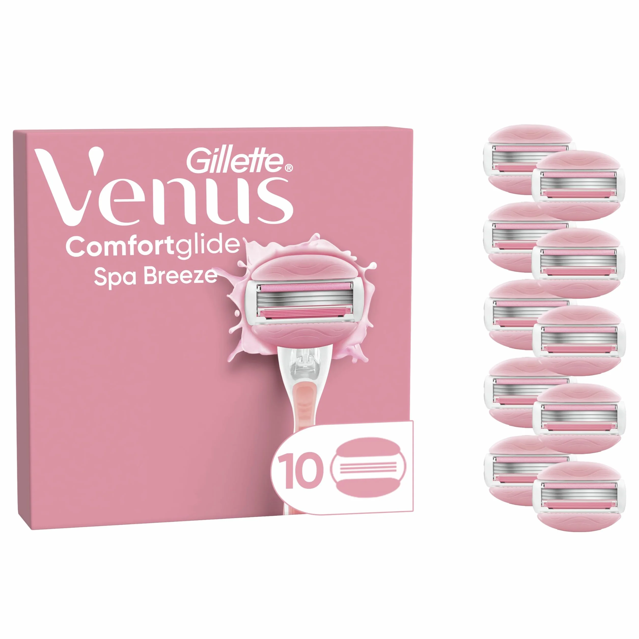 Gillette Venus Comfortglide Spa Breeze wkłady do golenia dla kobiet, 10 sztuk, 3 ostrza