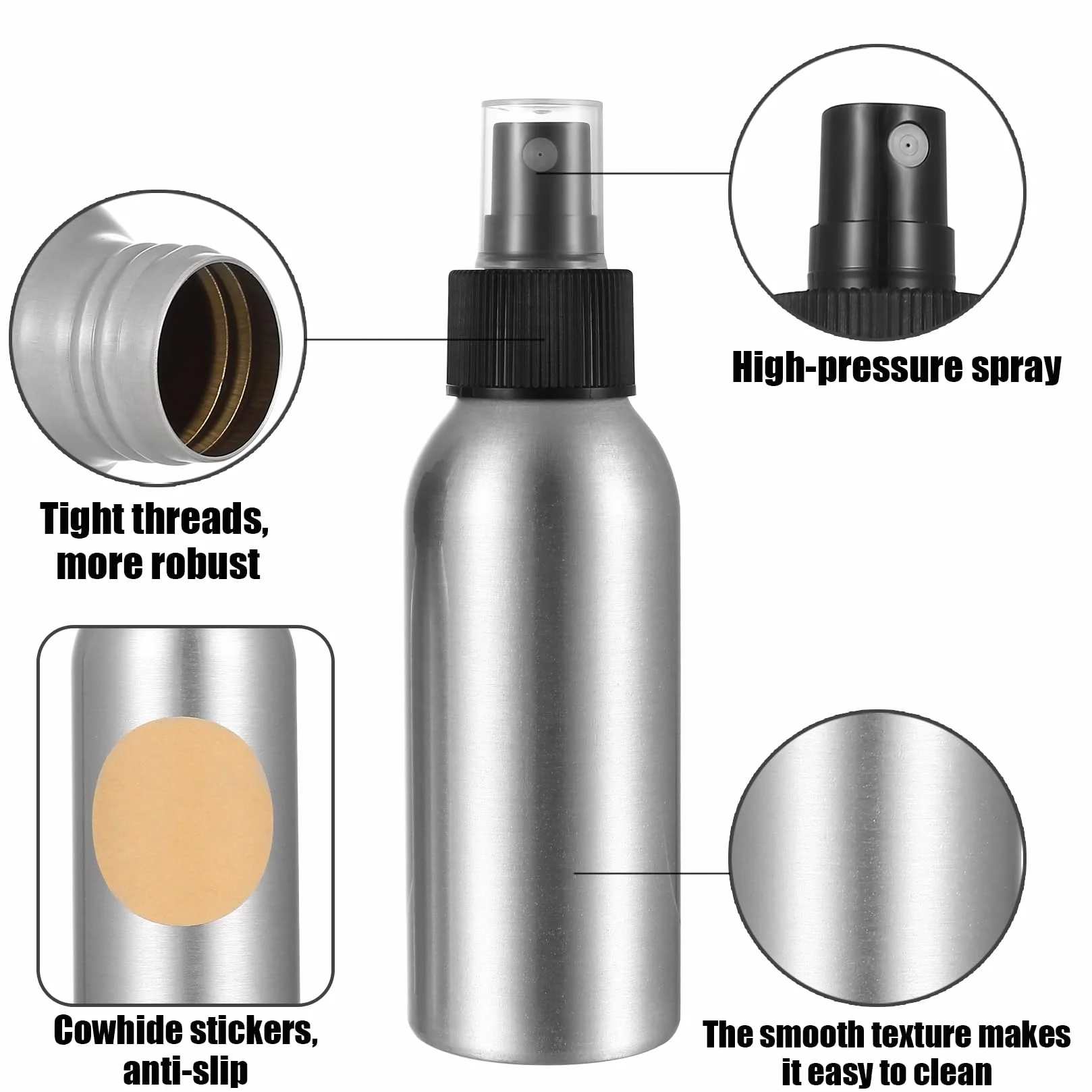 Aluminiowy Atomizer 100ml 5 Sztuk Puste Butelki z Rozpylaczem do Kosmetyków
