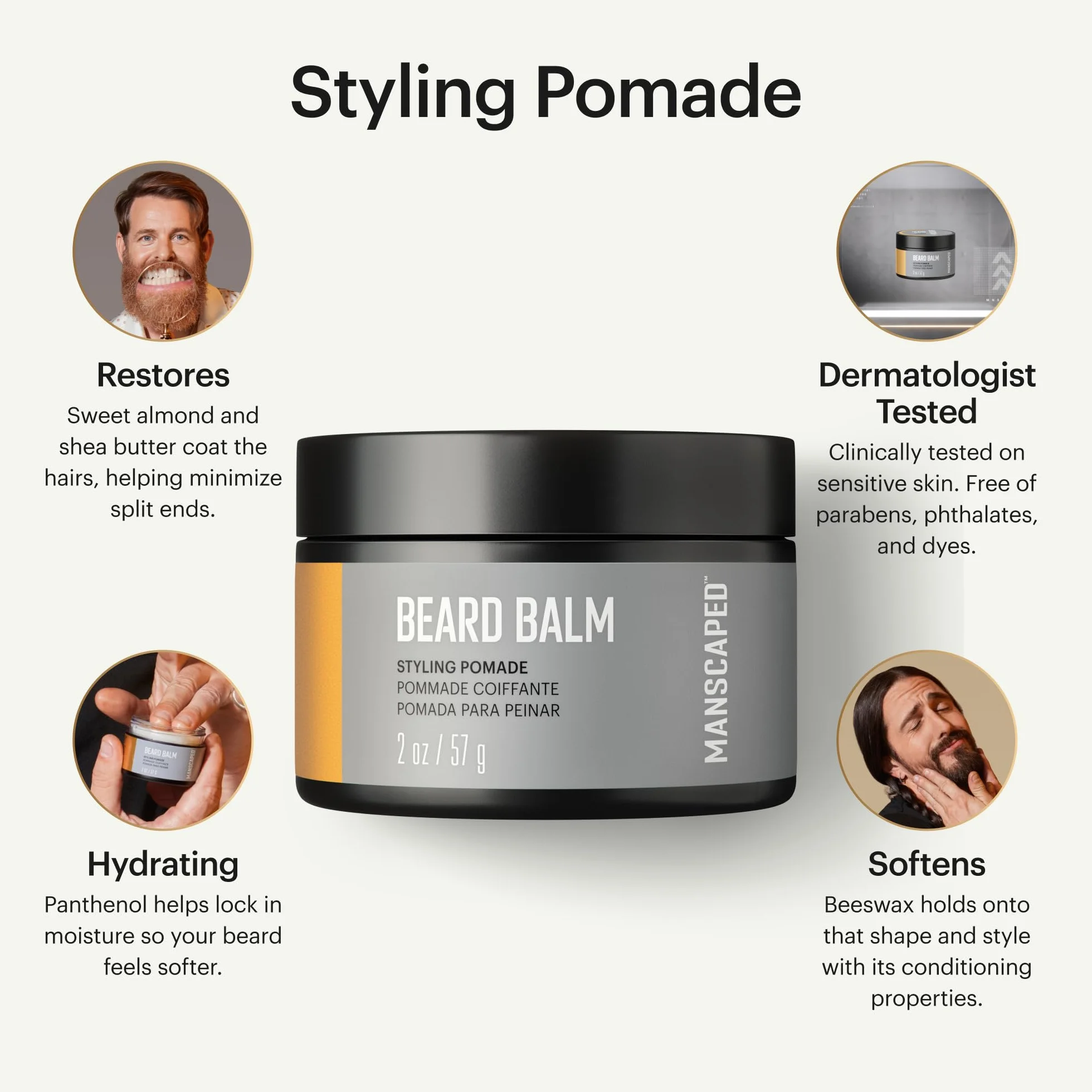 MANSCAPED® Balsam do brody z masłem shea, olejem kokosowym i woskiem pszczelim (57 g)