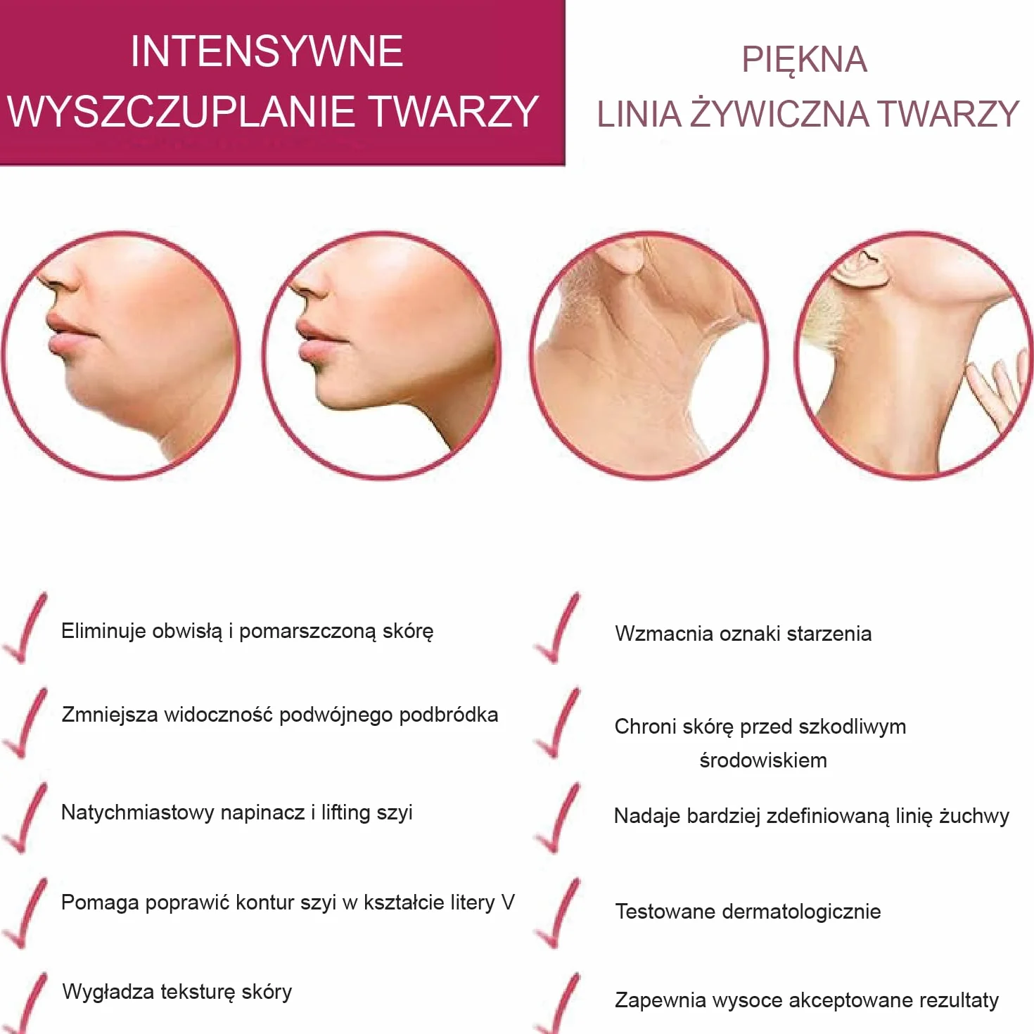 Maseczka na twarz V-line szyja podbródek żuchwa 5 sztuk