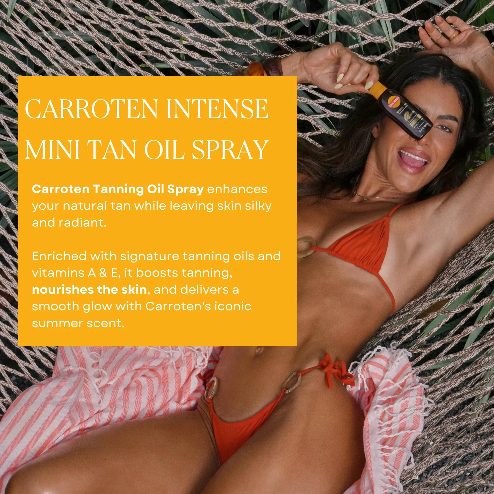 Carroten Intensywny olejek do opalania SPF 0, 70 ml – przyspieszacz opalania z olejami z marchwi i kokosa, wegański olejek do opalania z witaminami A i E.