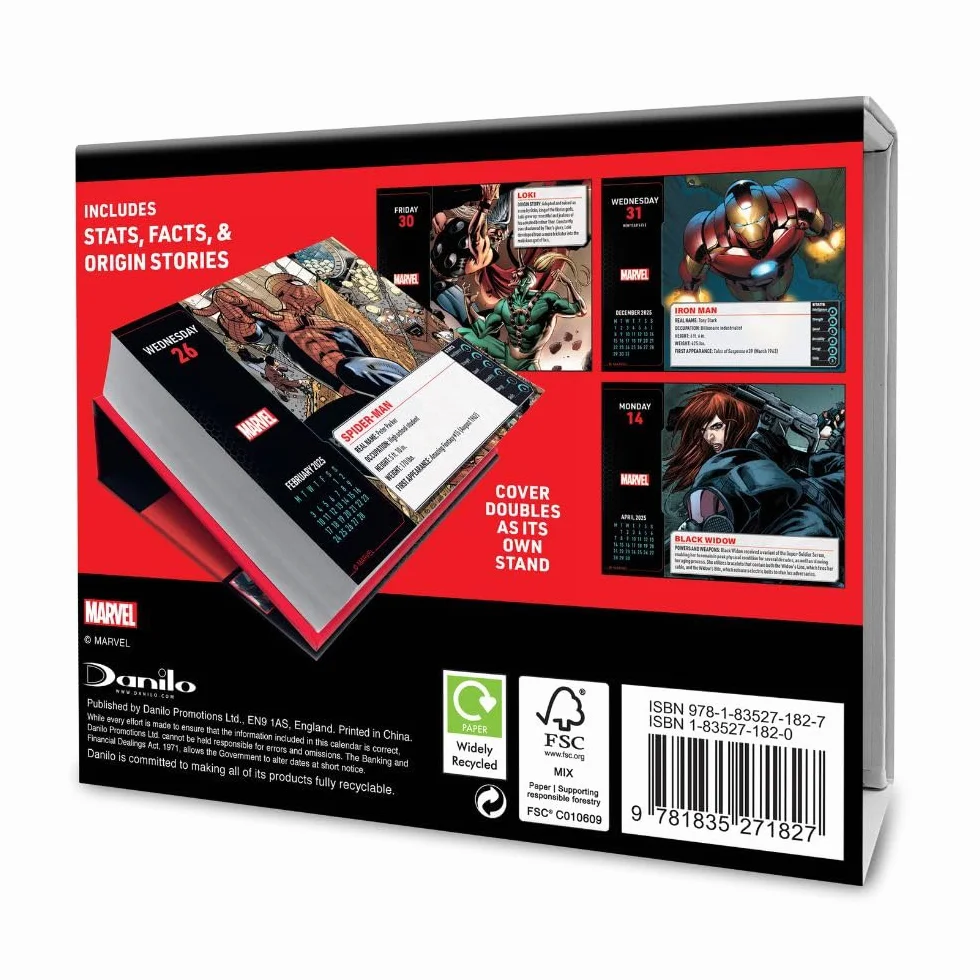 Marvel Desk Block Calendar 2025: Original Danilo-Tagesabreißkalender [Kalendar]