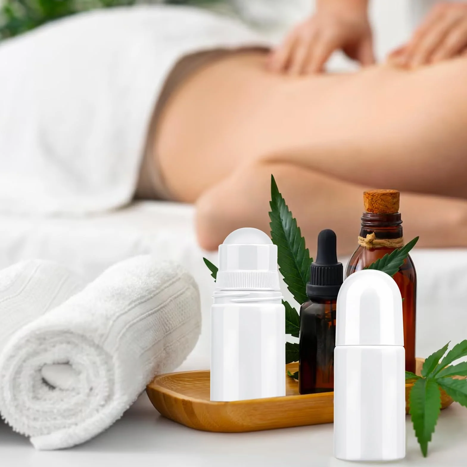 3 sztuki pustych butelek z tworzywa sztucznego, 50 ml, do ponownego napełniania, do aromaterapii, z kulką rolkową, na zapachy, olejki zapachowe