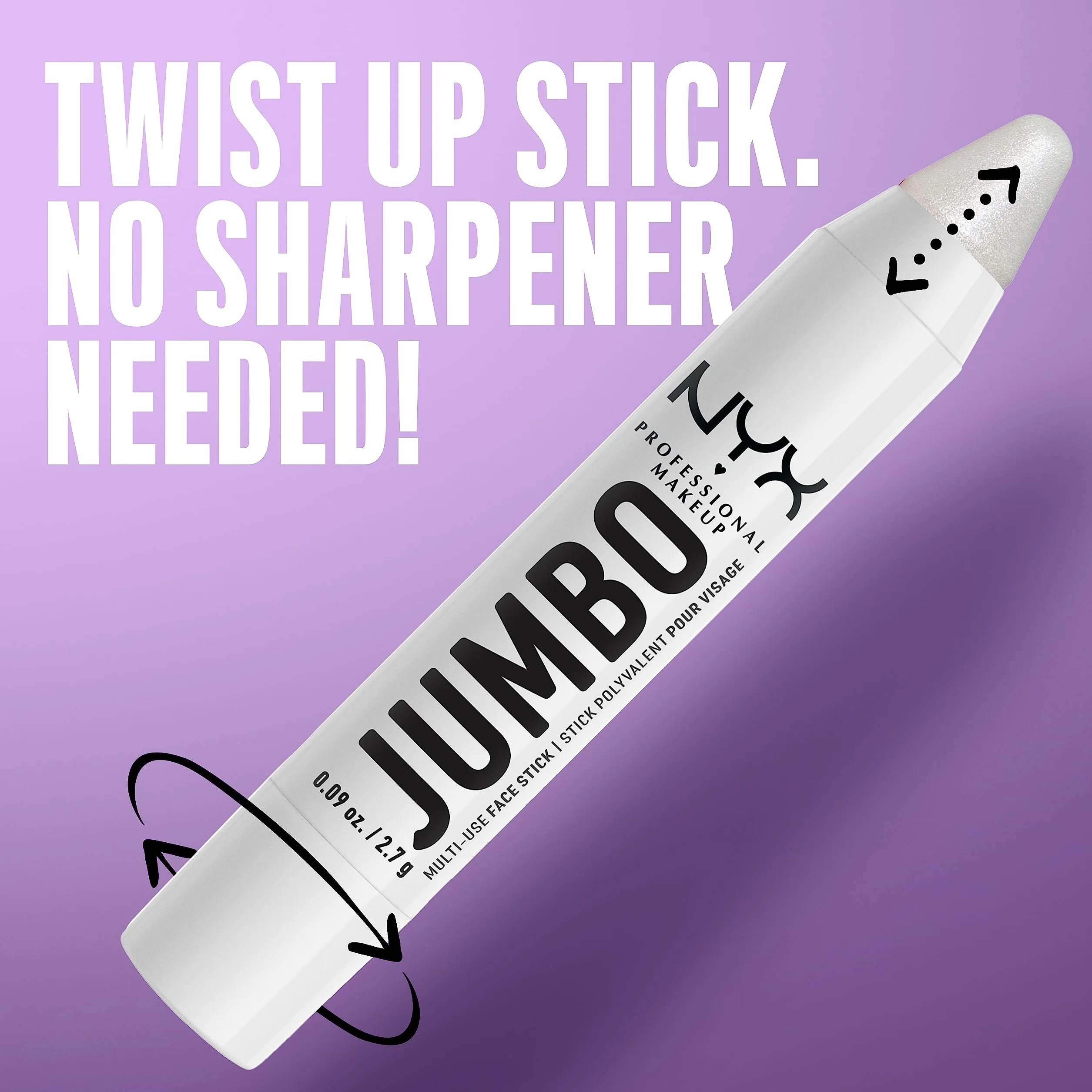 NYX Professional Jumbo Multi-Use Face Stick, Lody waniliowe (02), wielofunkcyjny ołówek z olejkami pielęgnacyjnymi