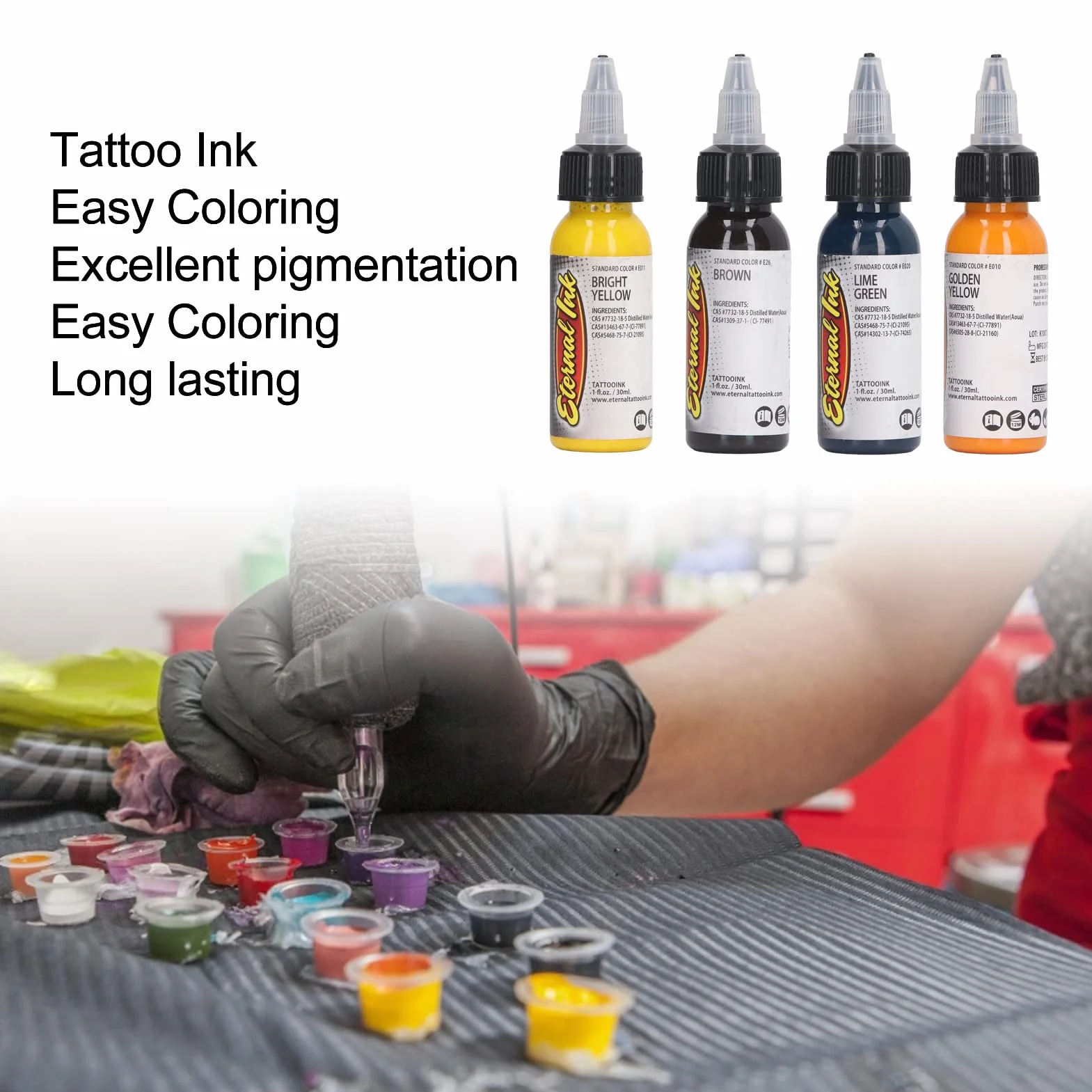 30 ml tusz do tatuażu do ćwiczeń 30 ml wysoka pigmentacja długotrwały pigment tatuaż profesjonalny kolor do makijażu tatuażu dostawa (jasnożółty)