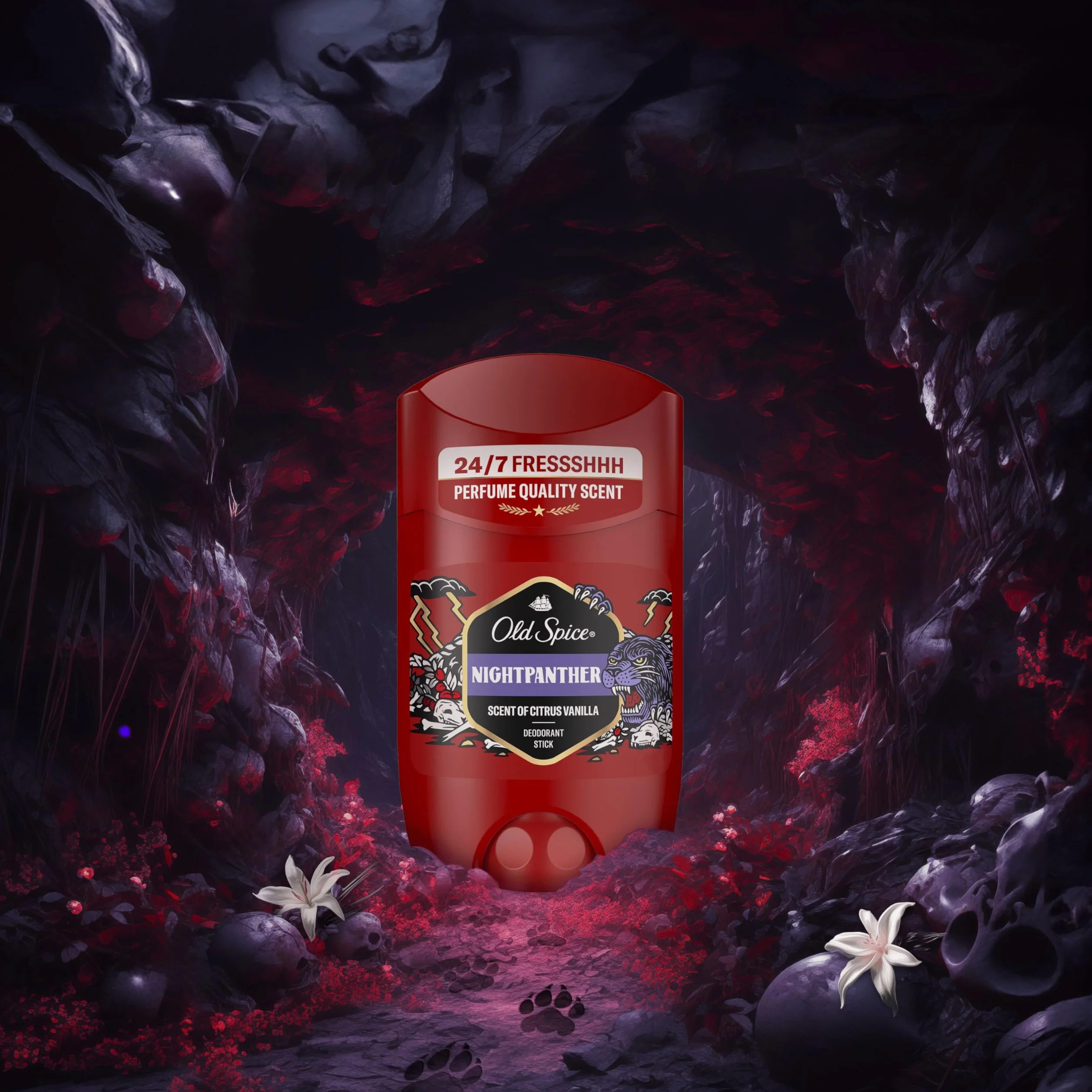 Old Spice Night Panther Dezodorant w sztyfcie dla mężczyzn 50ml, świeżość 24/7 przy codziennym stosowaniu, niewidoczny na czarno-białych ubraniach