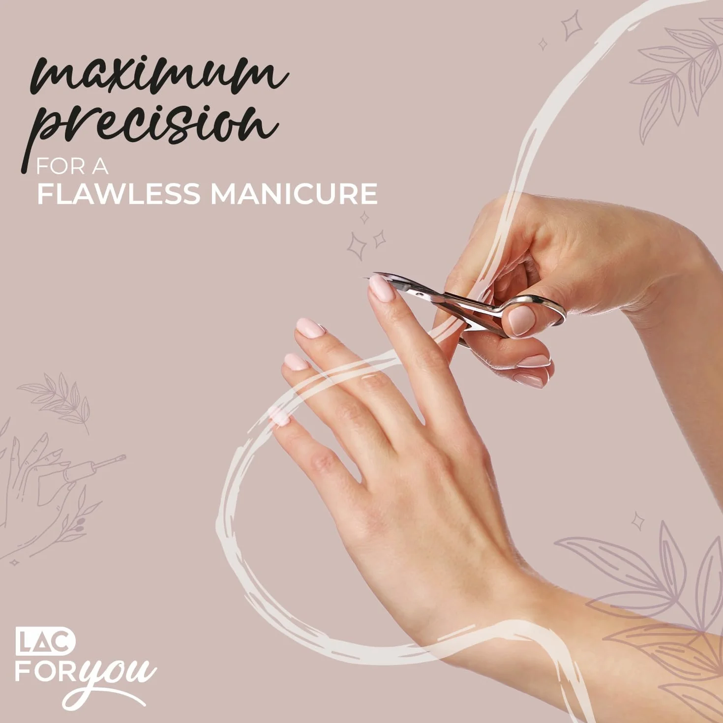 Nożyczki do paznokci i skórek ze stali nierdzewnej 9 cm LAC profesjonalne do manicure i pedicure