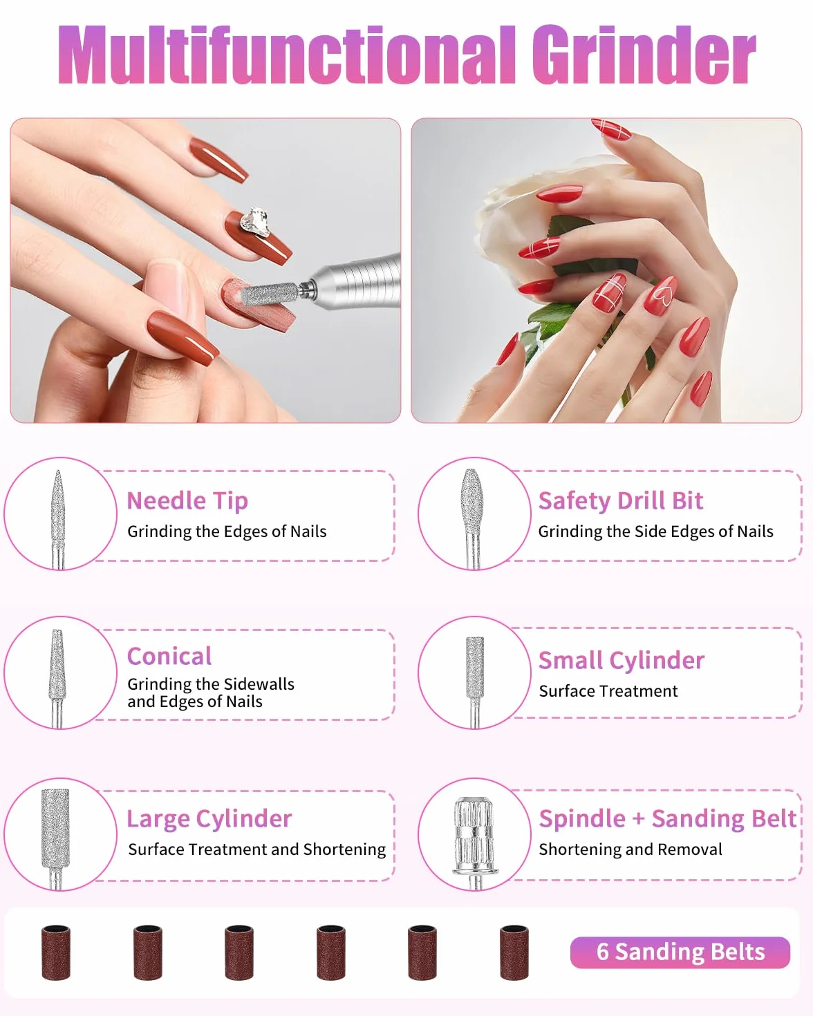 Elektryczny pilnik do paznokci 45 000 obr./min z wyświetlaczem LED USB zestaw do manicure
