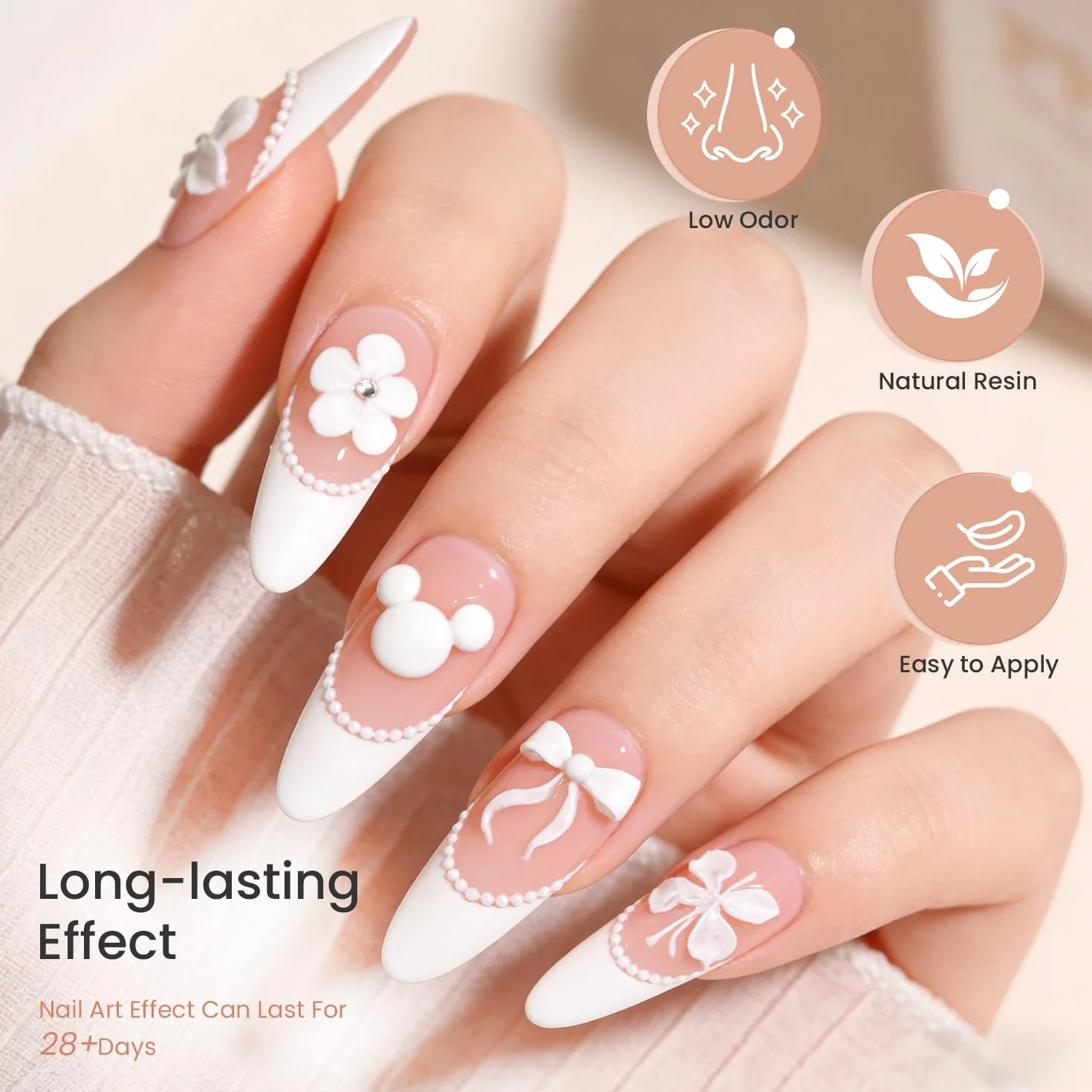 JODSONE White żel 3D Nail Art 15 g żel do modelowania