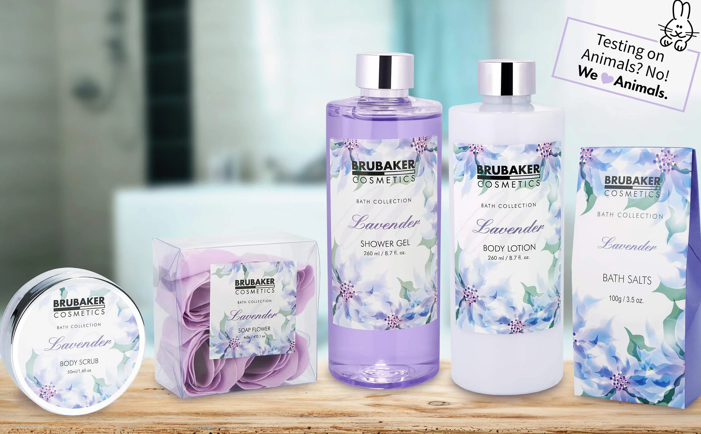 BRUBAKER Cosmetics Lawenda Bath and Shower Set 7-Częściowy Zestaw Upominkowy