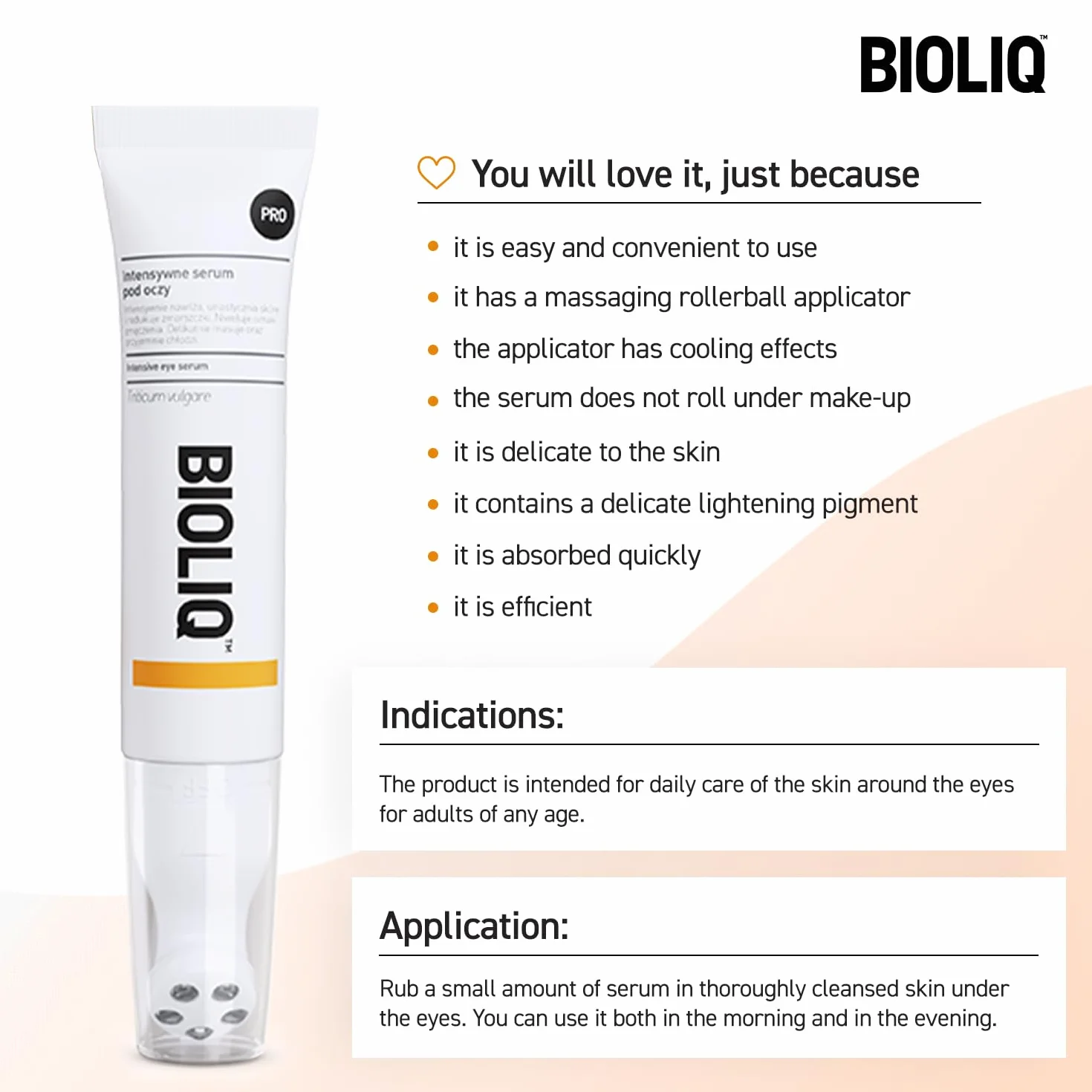 BIOLIQ PRO Intensywne serum pod oczy, 15ml