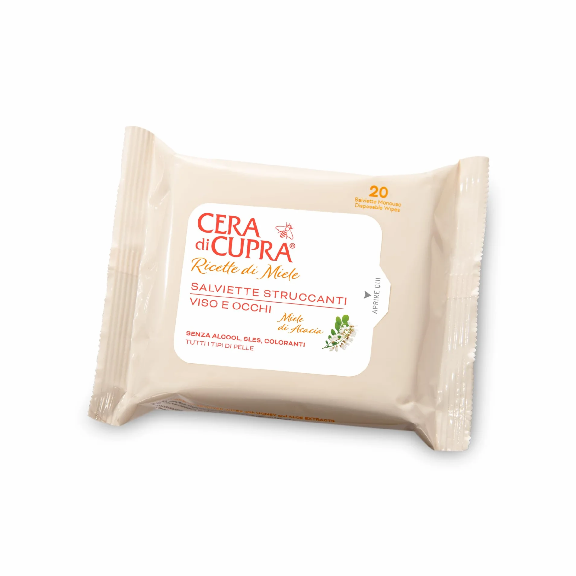 Cera di Cupra Chusteczki do demakijażu twarzy i oczu, 180 g
