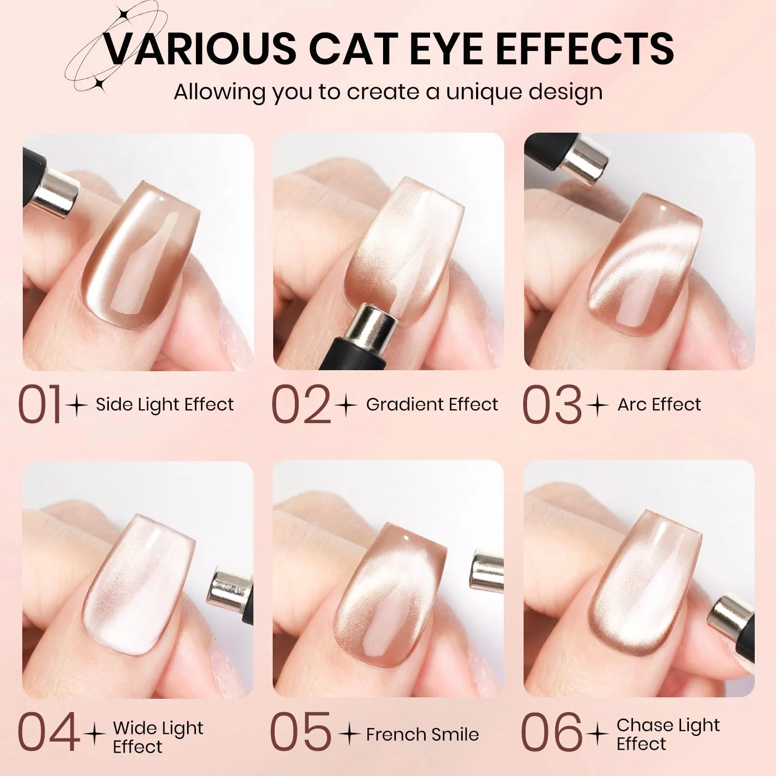 SUPWEE Cat Eye zestaw żelowych UV – światło księżyca Cat Eye Gel lakier do paznokci z magnesem, holograficzny żel do oczu kota do paznokci, brokat, magnetyczny manicure, sztuka paznokci DIY w domu