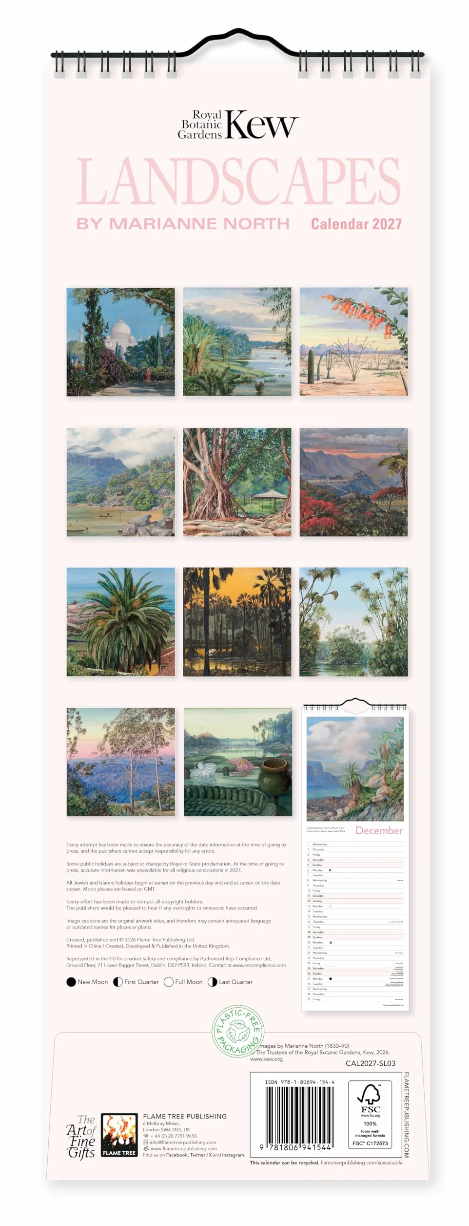 Kew Gardens: Landscapes by Marianne North Slim Calendar 2027 (Art Calendar)
