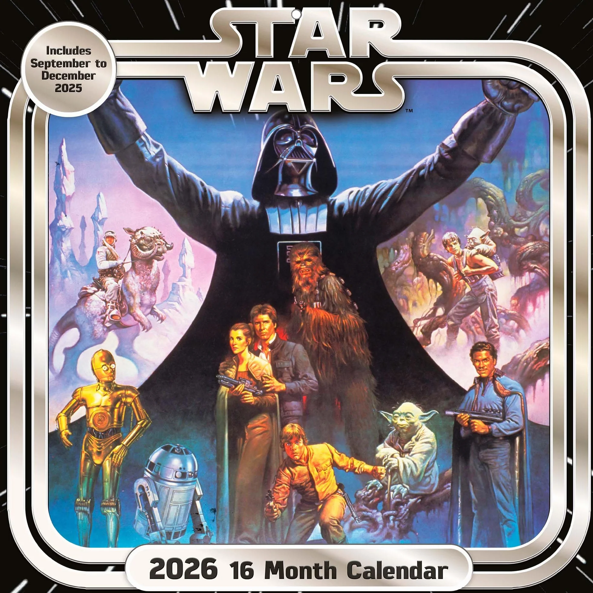Calendario 2026 da parete starwars 30 x 30 cm
