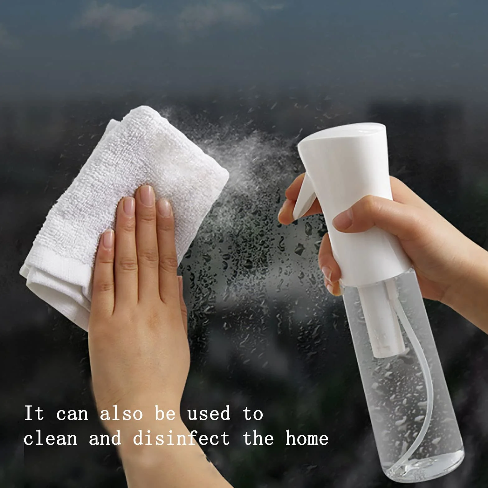 Spray do włosów z ciągłą mgiełką wodną 300 ml przezroczysty