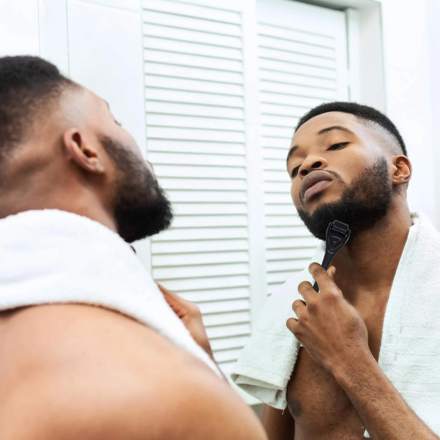 King Leonidas Beard Derma Roller dla mężczyzn, 0,30 mm Titanium Micro-Needling Derma Roller do zarostu i wzrostu brody