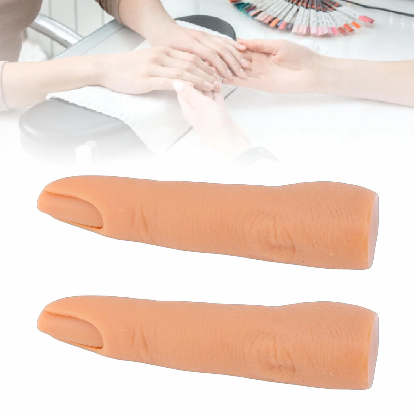 Yinhing Palec do ćwiczeń Paznokci, 2 szt. Elastyczny, Zginany Silikonowy Manicure Model Sztucznego Palca z Wbudowanymi Stawami, do ćwiczeń Zdobienia Paznokci Początkujący Profesjonaliści
