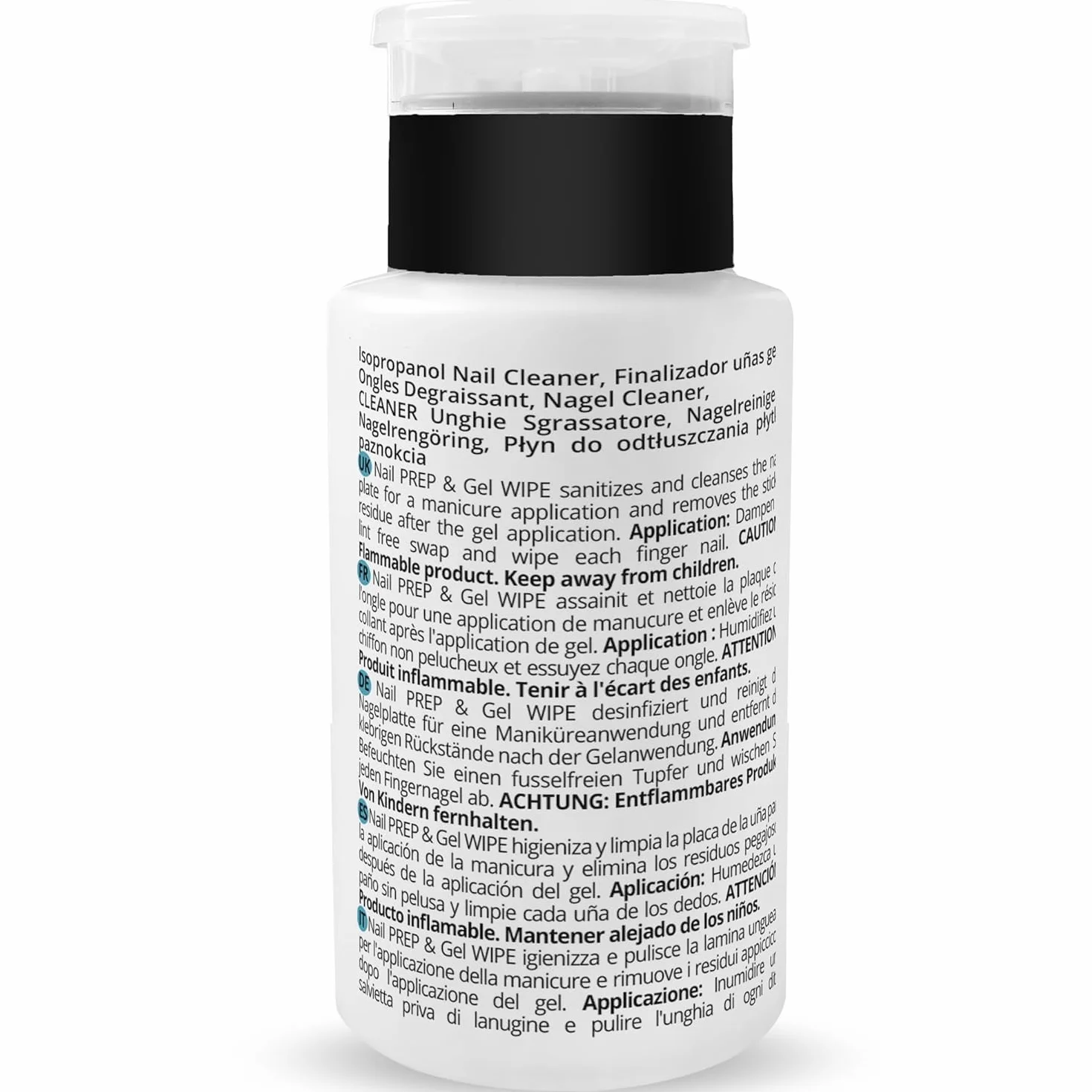 LaRosa IPA Cleaner do Paznokci 190 ml - Izopropanol IPA Odtłuszczacz do Paznokci - Wygodna butelka z pompką - NAIL PREP & GEL WIPE - Cleaner do Paznokci Żelowych