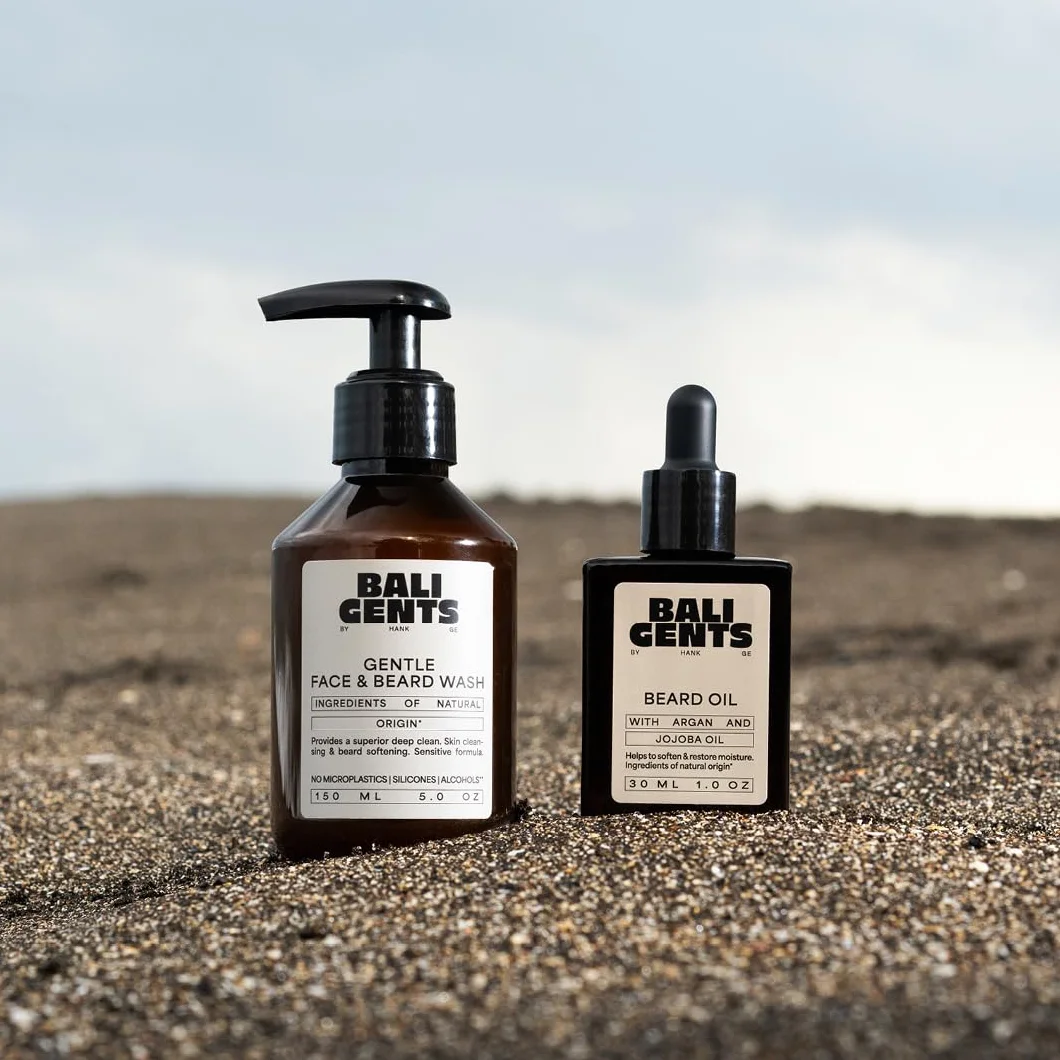 BALI GENTS Beard Oil – wegański olejek do brody z olejkiem arganowym, jojoba i słonecznikowym, 30 ml