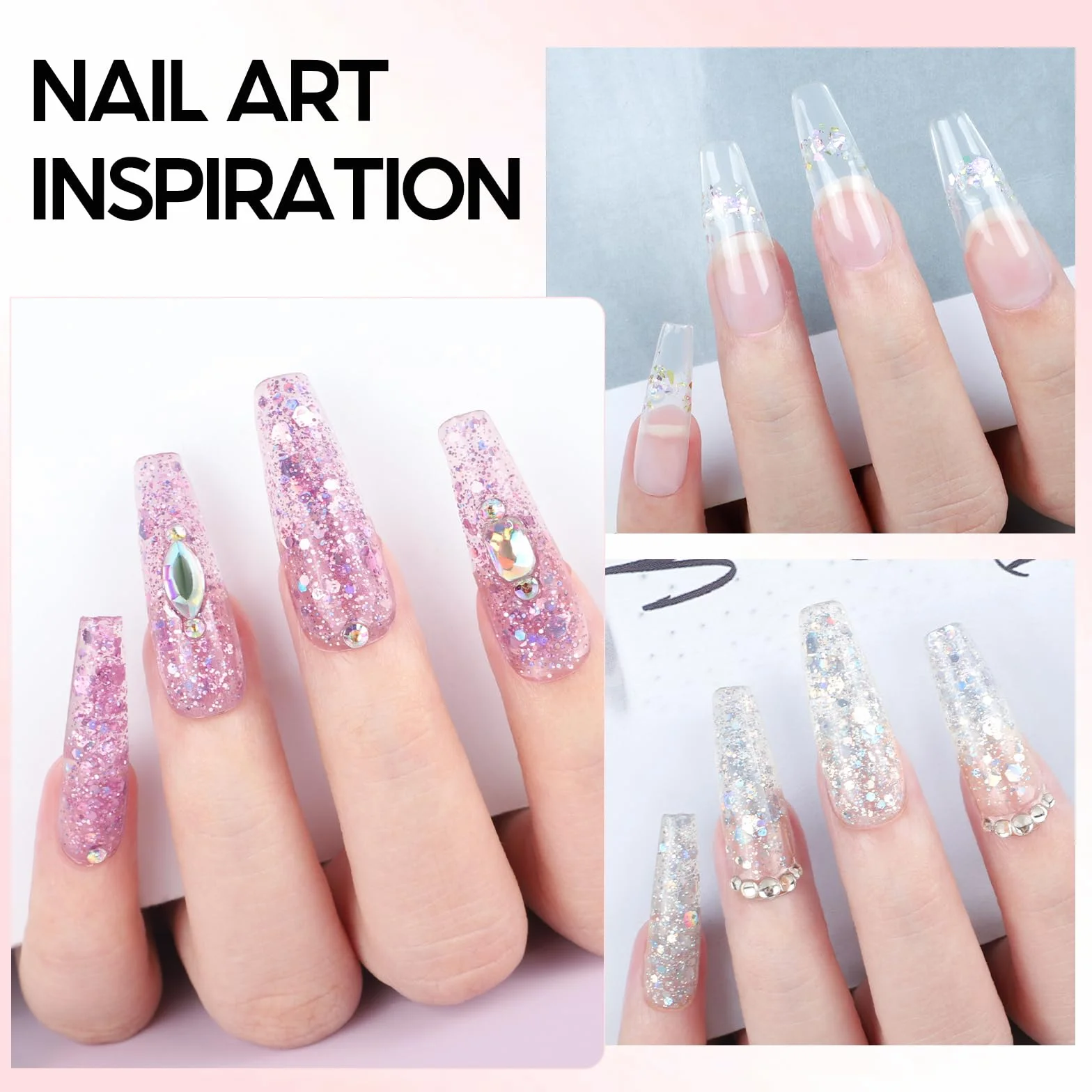 COSCELIA Poly Nail Gel Extension Kit 6 Colours 16ml Builder Kit Żel do paznokci z bazą i top coatem