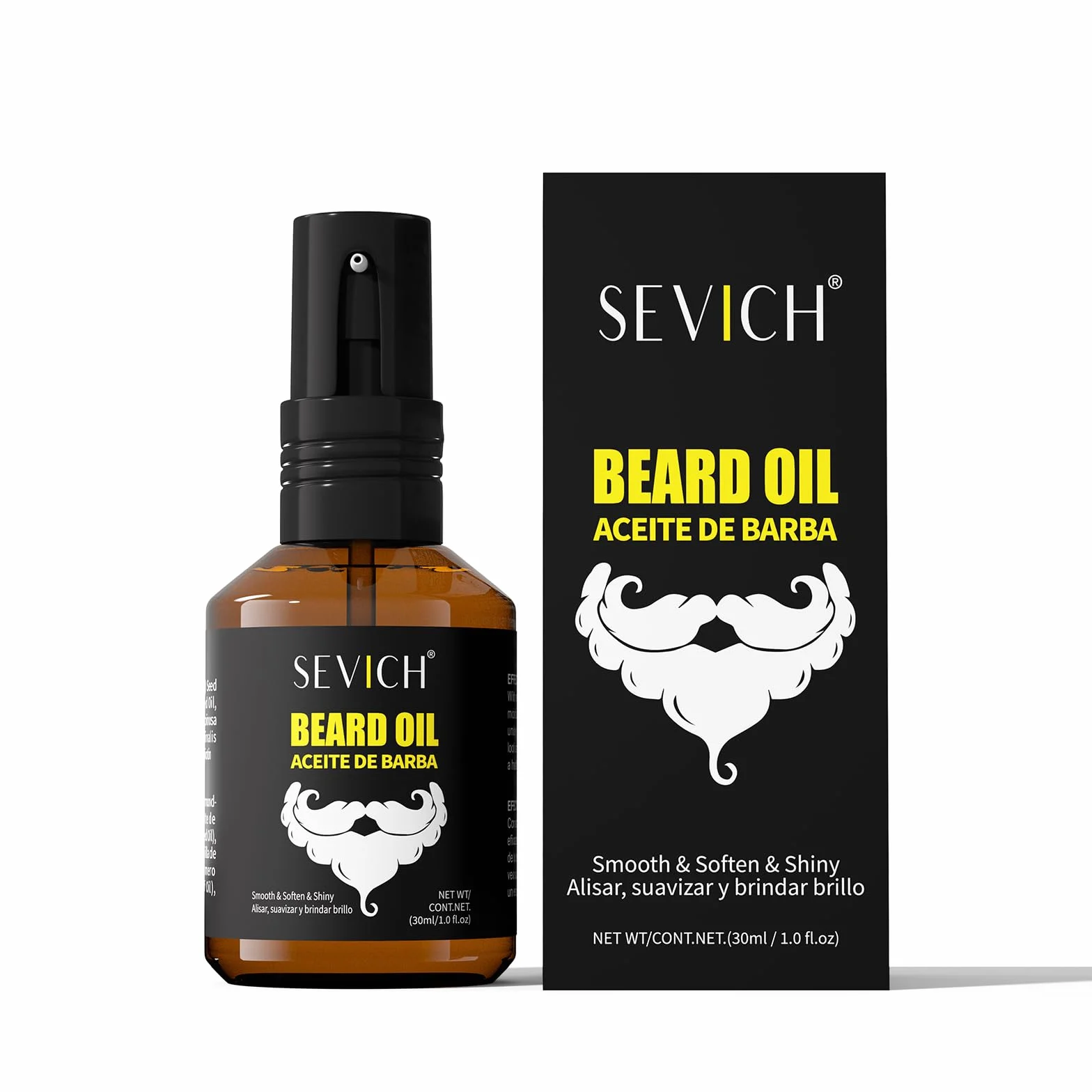Sevich Męski olejek do brody 30 ml – naturalny olejek na porost brody z olejkiem arganowym i jojoba, zmiękcza suchą brodę, wzmacnia ją i nawilża ją, nie natłuszcza i szybko się wchłania.