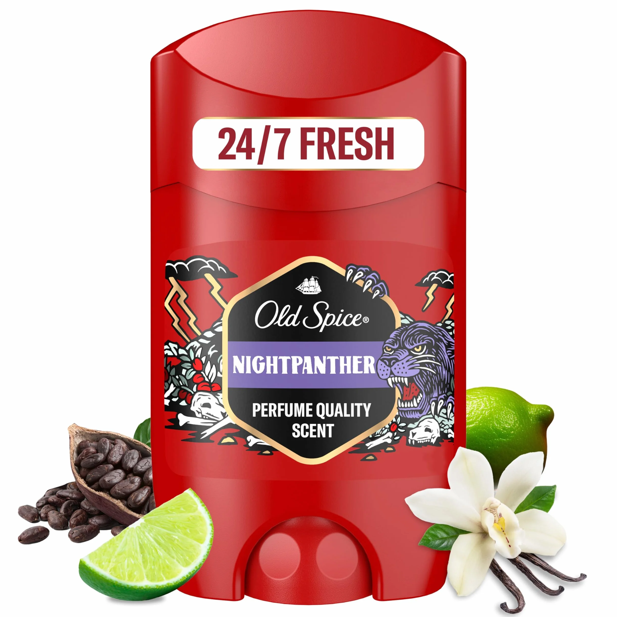 Old Spice Night Panther Dezodorant w sztyfcie dla mężczyzn 50ml, świeżość 24/7 przy codziennym stosowaniu, niewidoczny na czarno-białych ubraniach