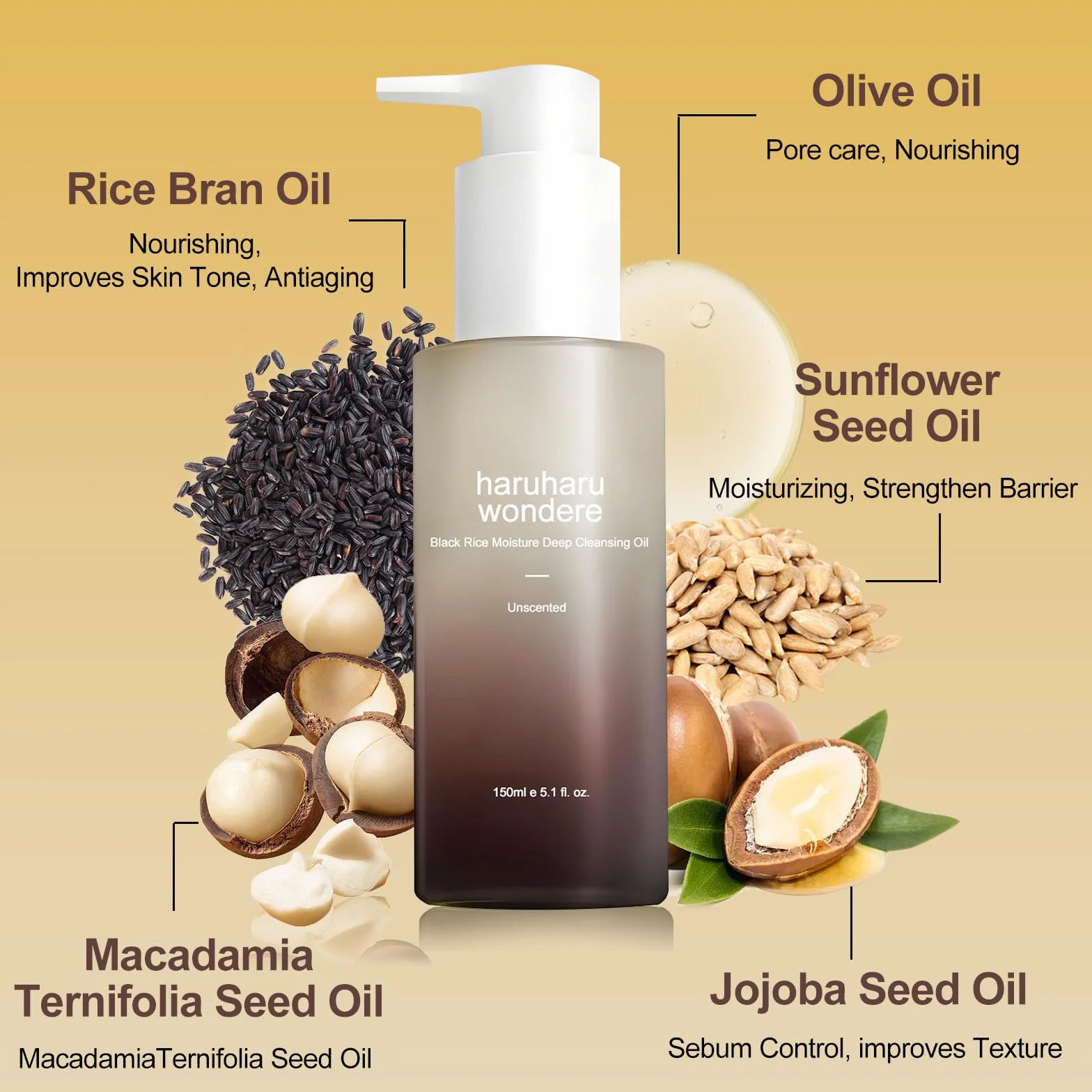 Black Rice Moisture Deep Cleansing Oil 150 ml Koreański Oczyszczacz Do Twarzy Wegański