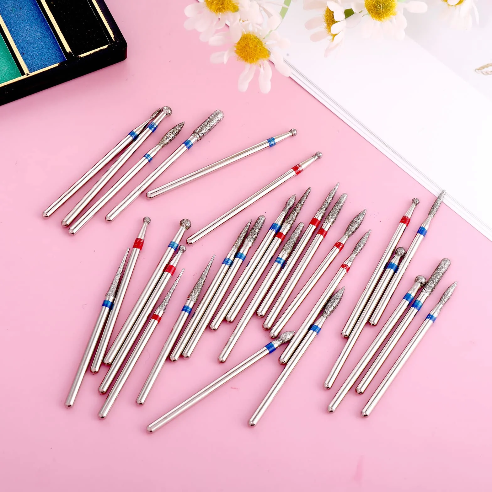 30 sztuk diamentowe wiertła do paznokci zestaw Puntas para wiertło paznokcie Manicure Pedicure Remover narzędzia do paznokci akrylowych, salon domowa pielęgnacja paznokci