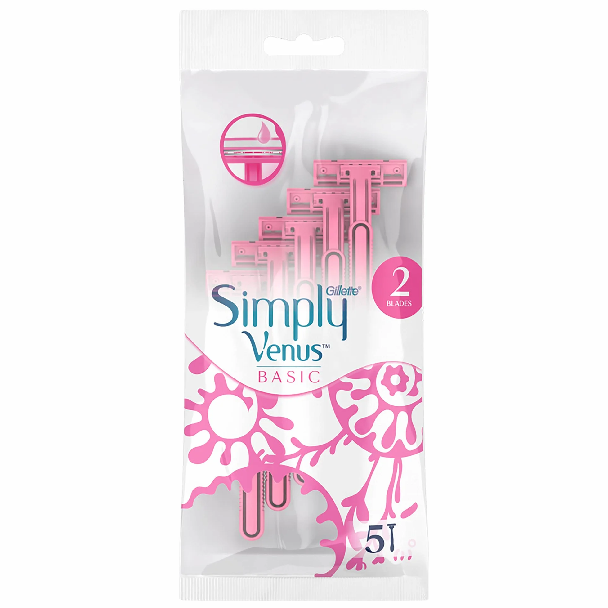Gillette Simply Venus 2 Jednorazowe maszynki do golenia dla kobiet, 5szt.
