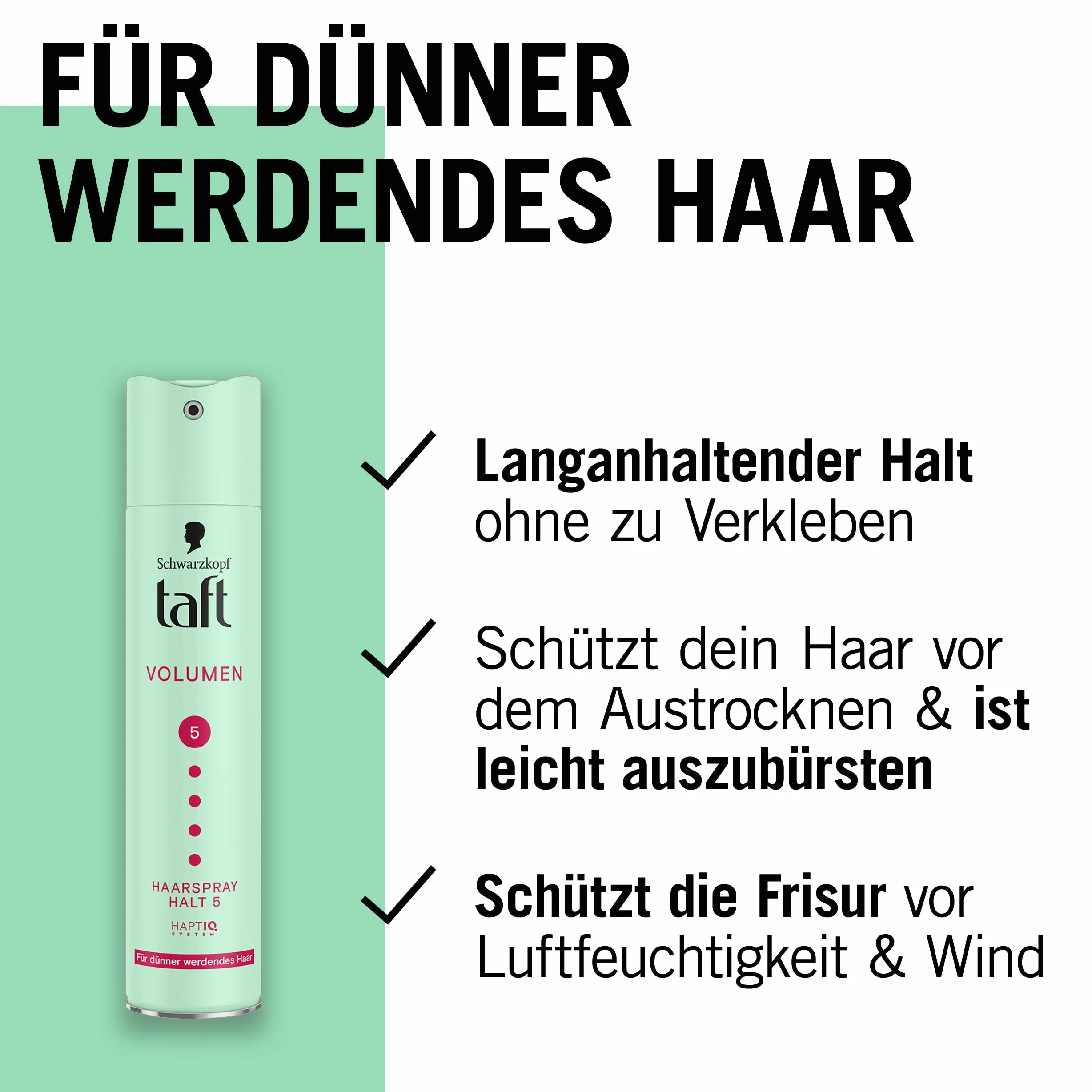 Schwarzkopf TAFT lakier do włosów o objętości (250 ml), 5 stopni utrwalenia, do stylizacji włosów cienkich i cienkich, wegańska formuła*