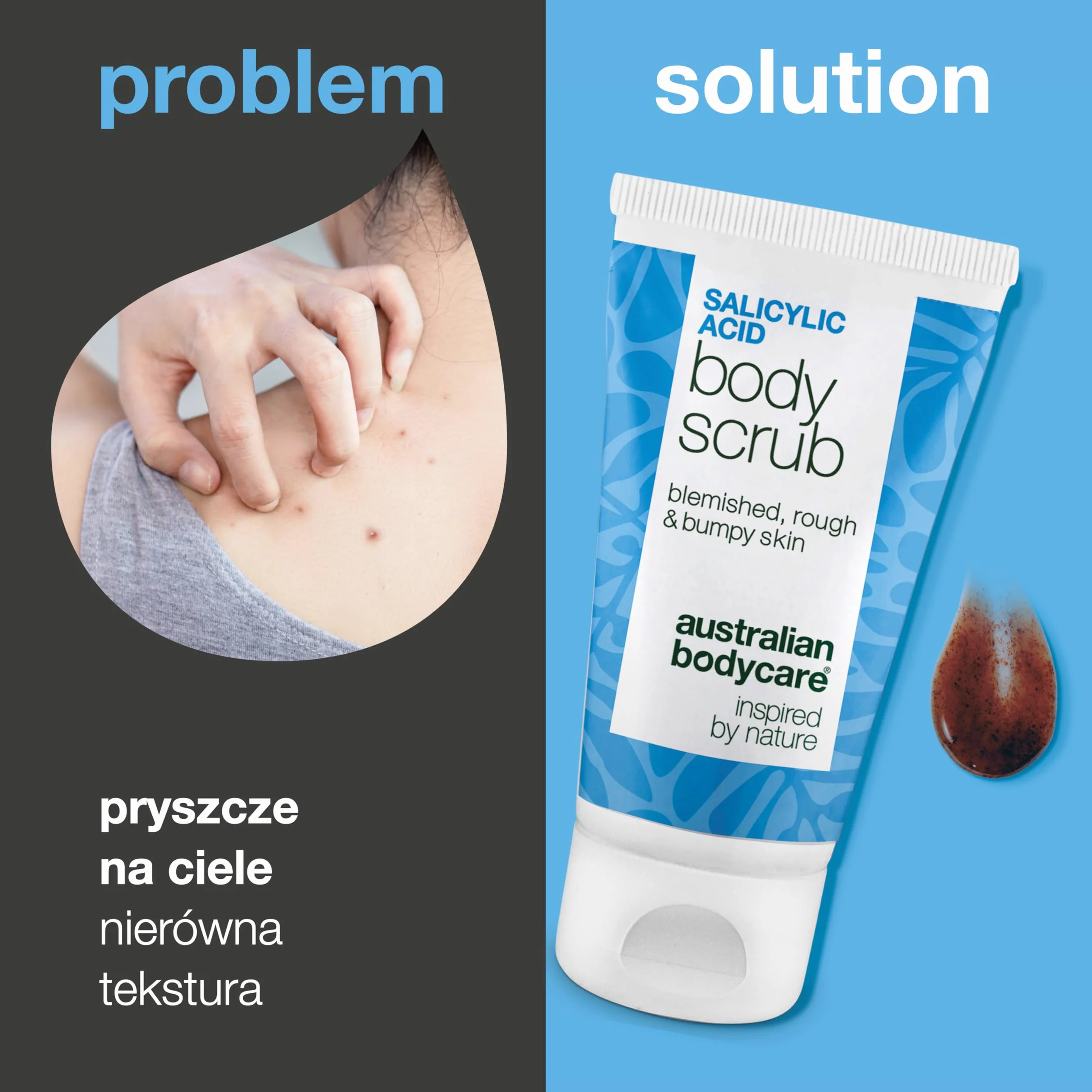 Peeling do ciała z kwasem salicylowym na trądzik, zaskórniki i niedoskonałości 50 ml